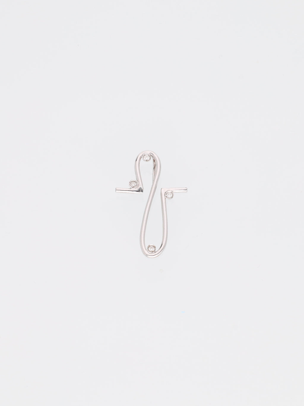 Ciondolo forma tipo infinito in oro bianco 18kt con diamanti