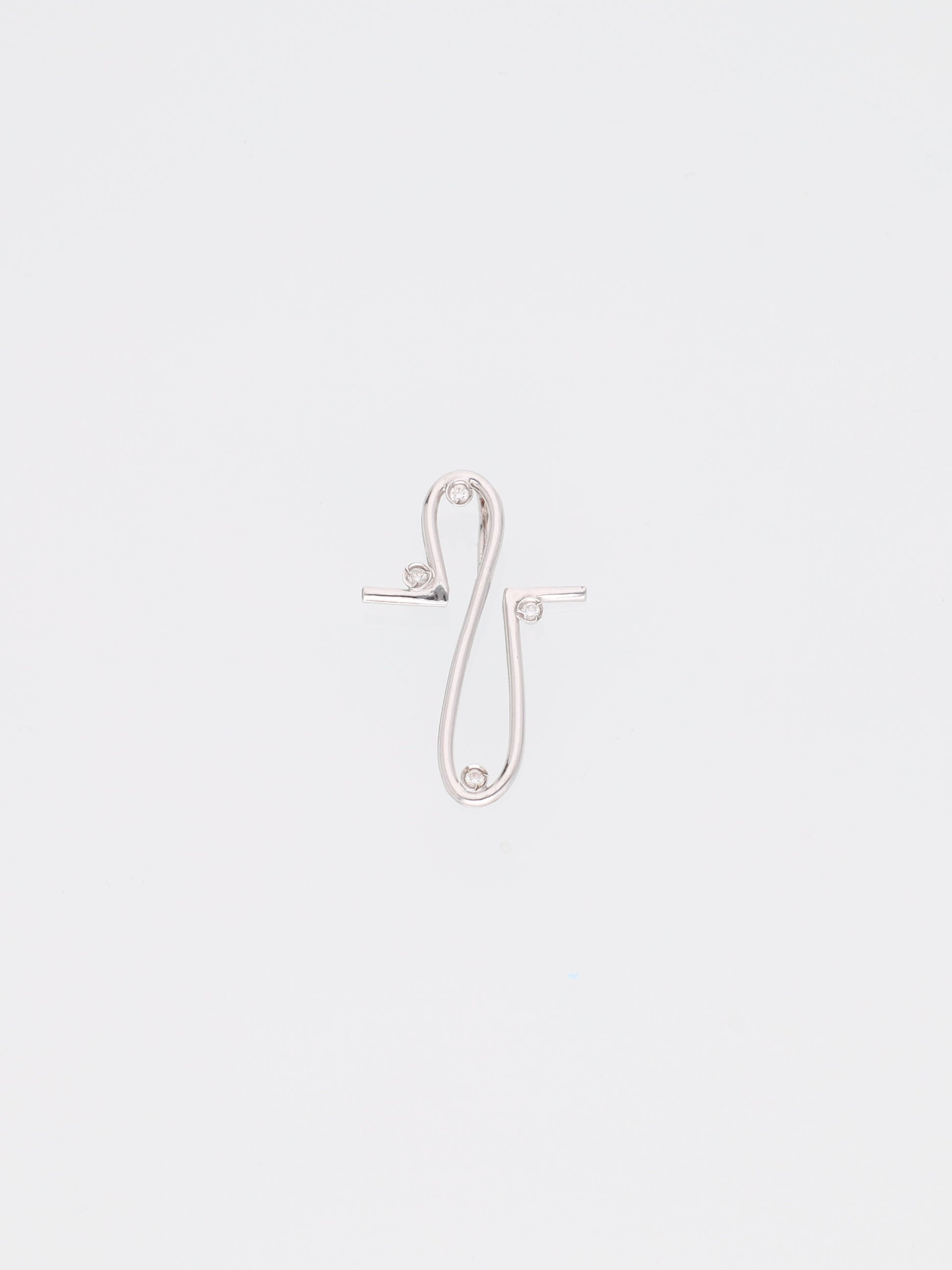 Ciondolo forma tipo infinito in oro bianco 18kt con diamanti