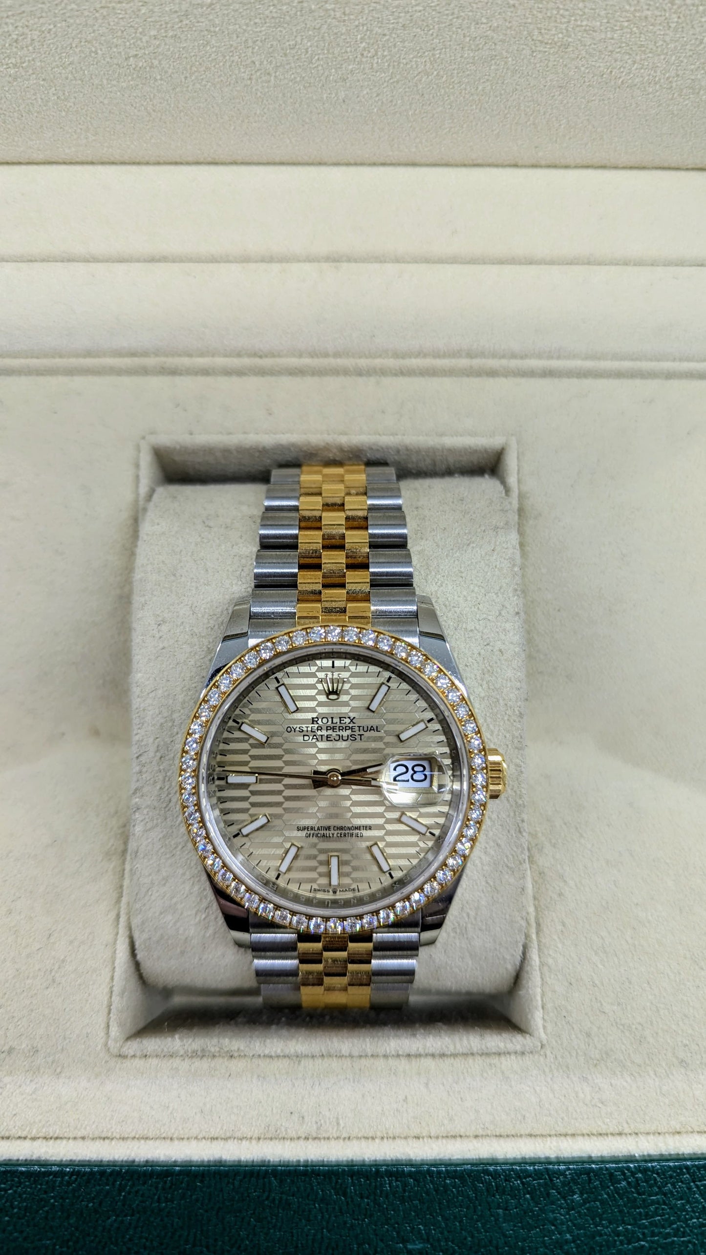 Rolex Datejust 36mm oro diamanti e acciaio