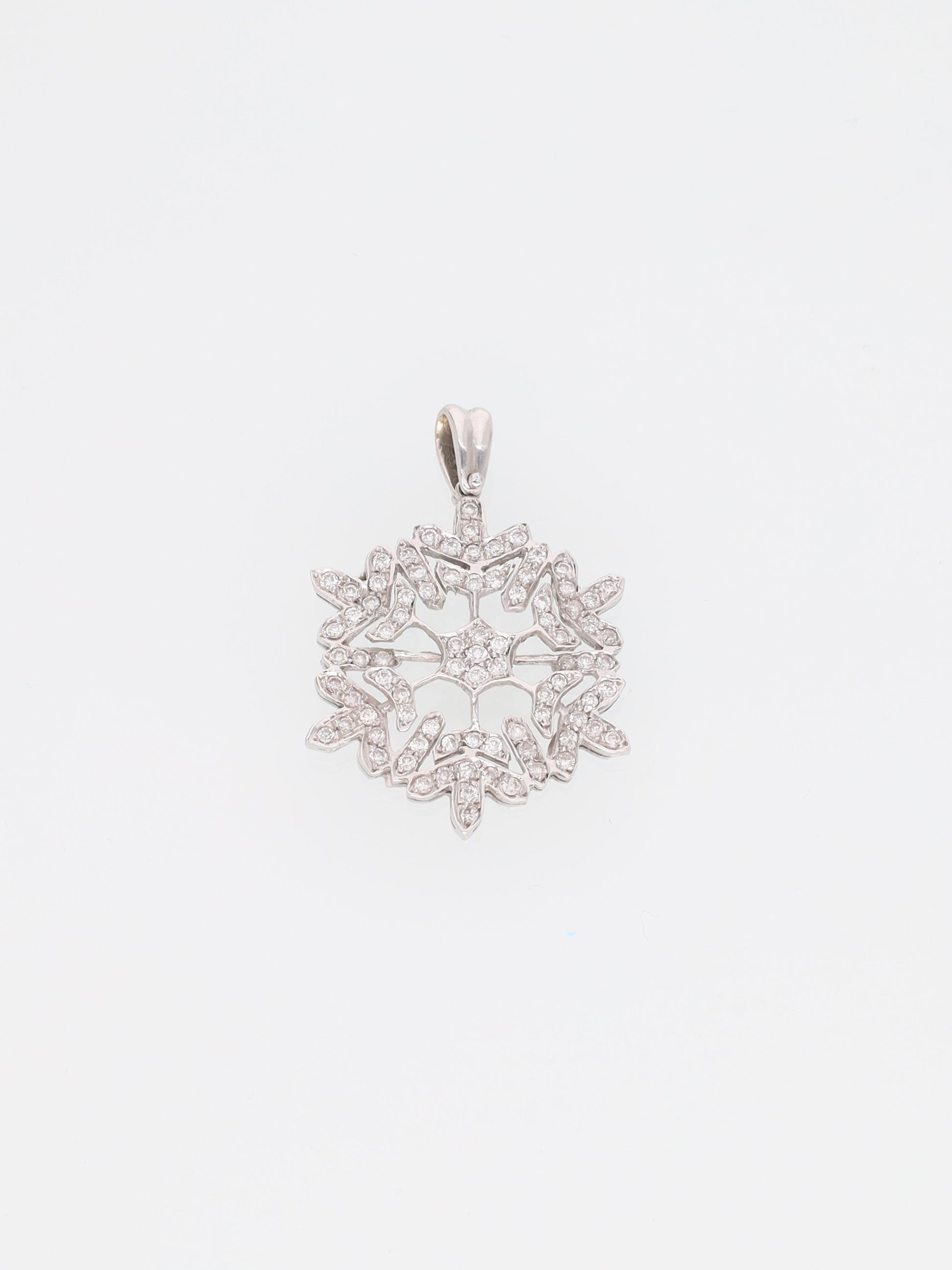 Ciondolo fiocco di neve in oro bianco 18kt con Diamanti