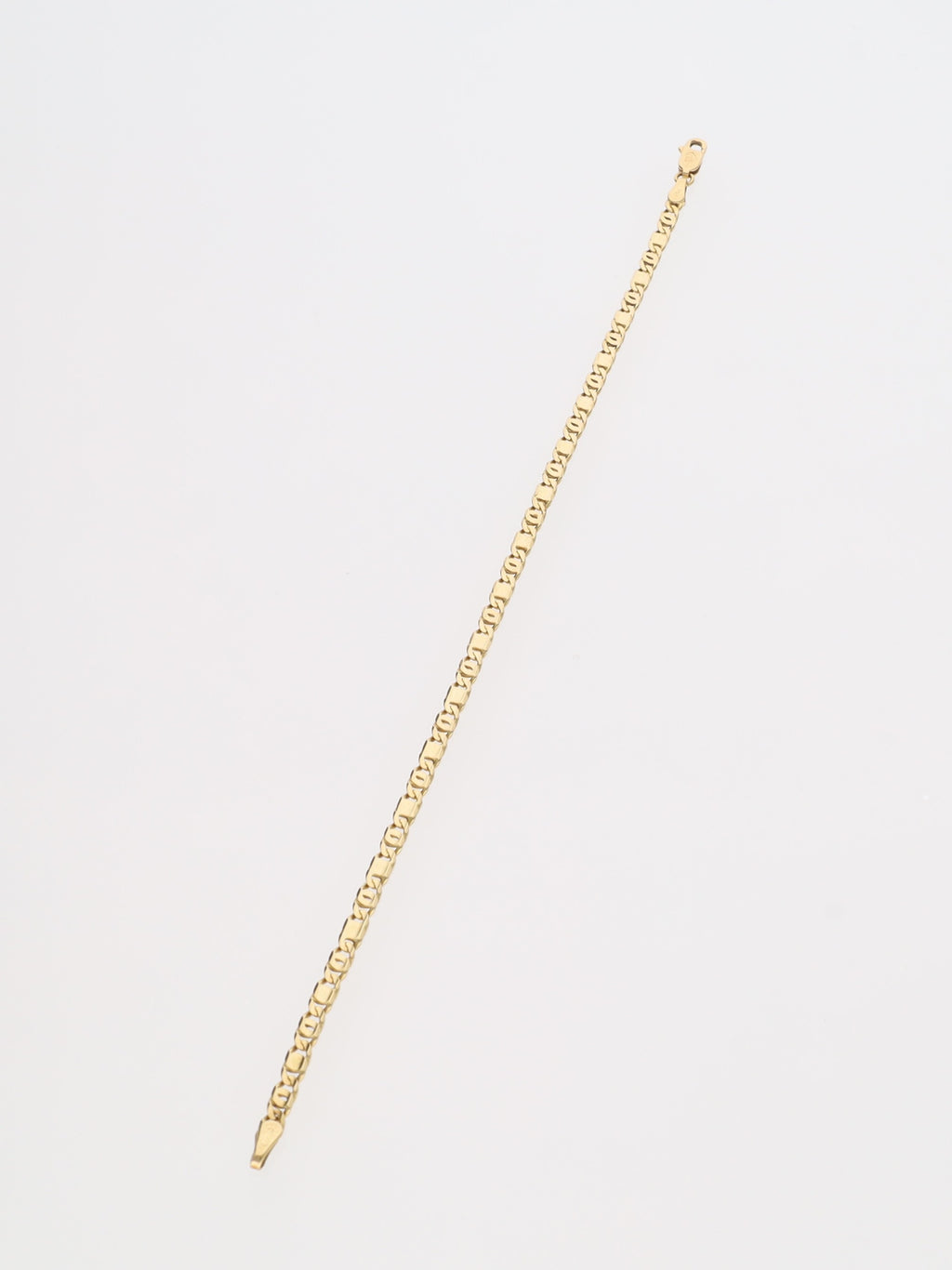 Bracciale in Oro Giallo 18 kt - Maglia occhio Tigre e piastrine