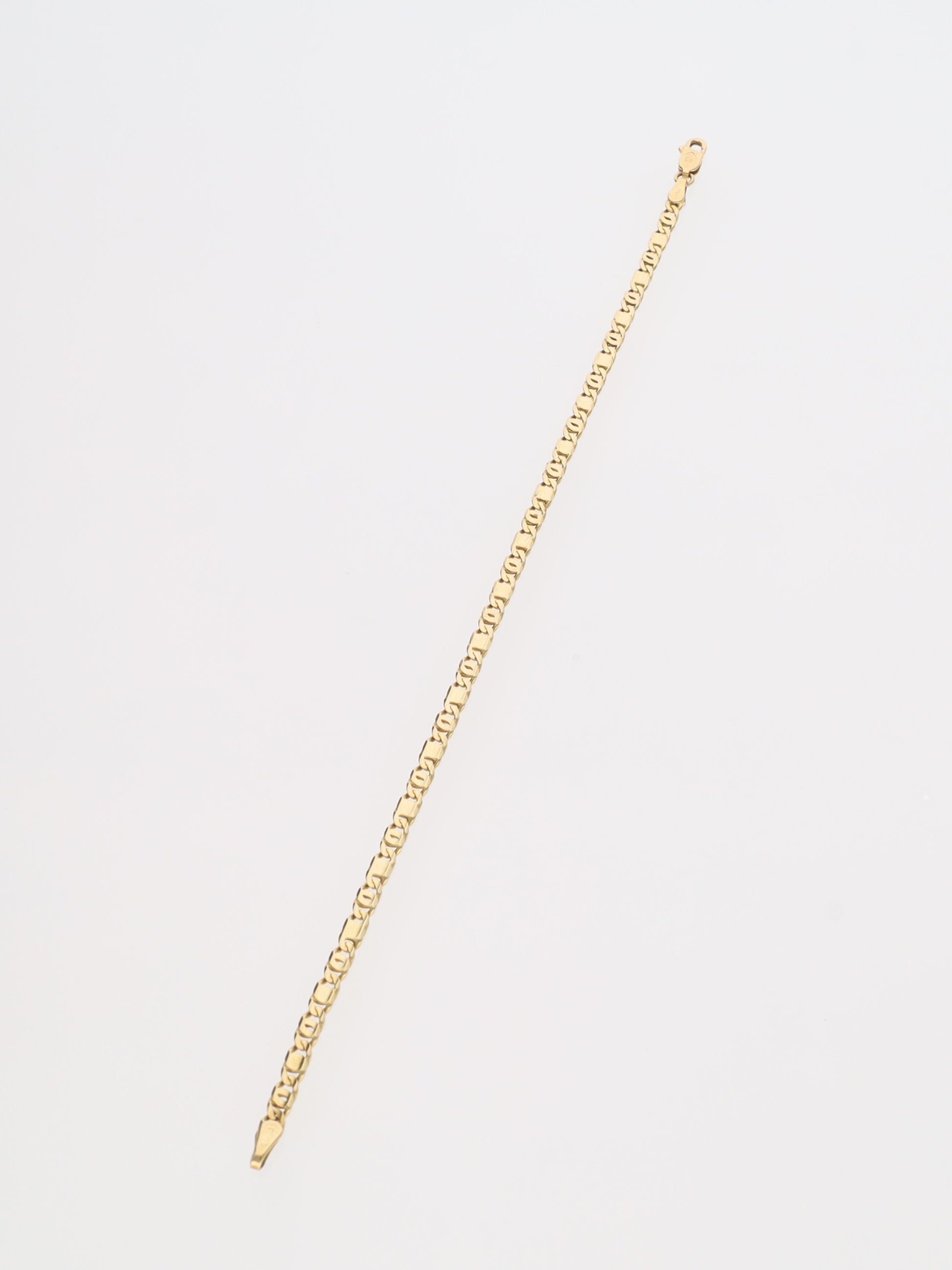 Bracciale in Oro Giallo 18 kt - Maglia occhio Tigre e piastrine