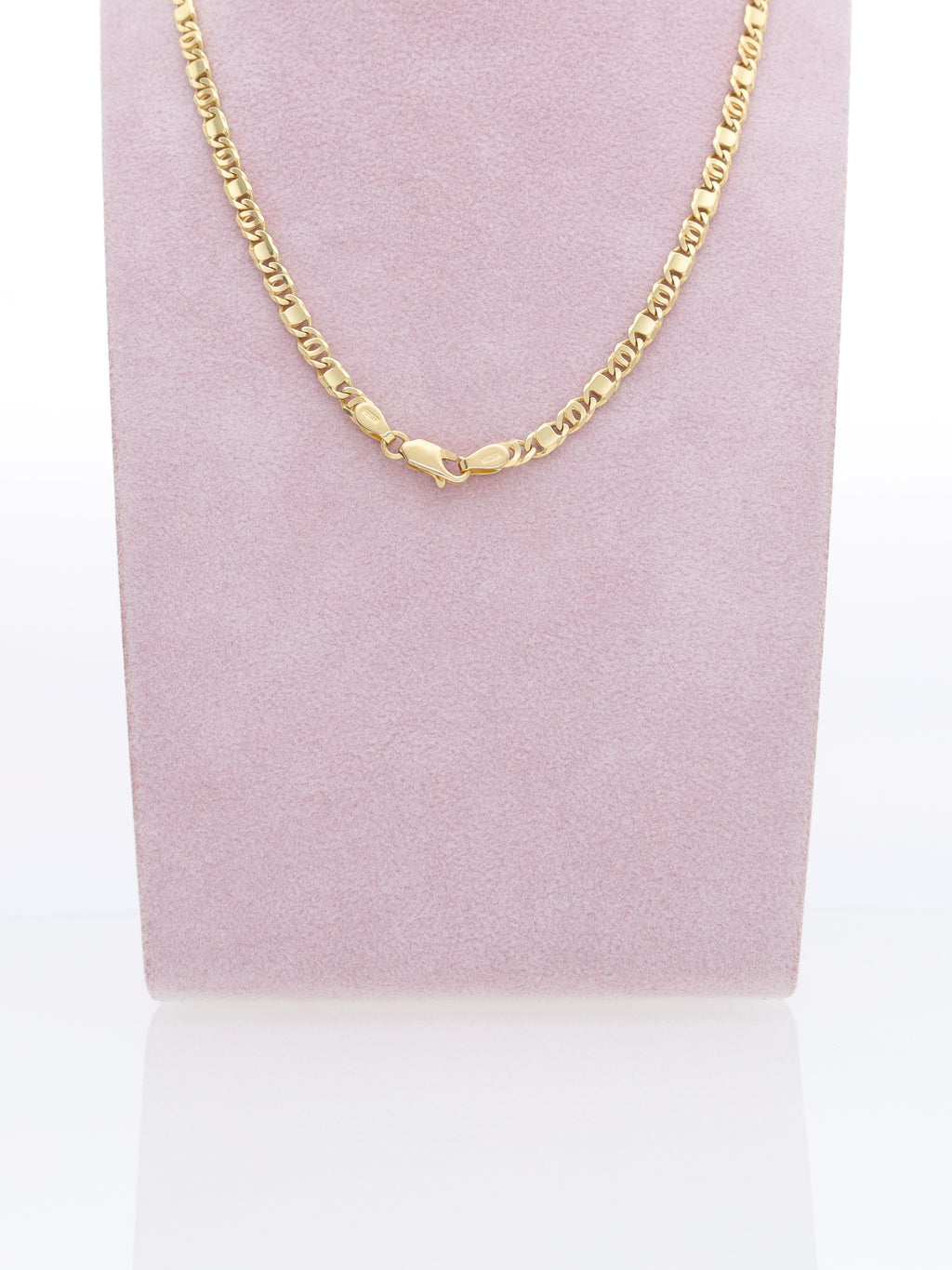 Collana in Oro Giallo 18kt - maglia Occhio di Tigre alternata