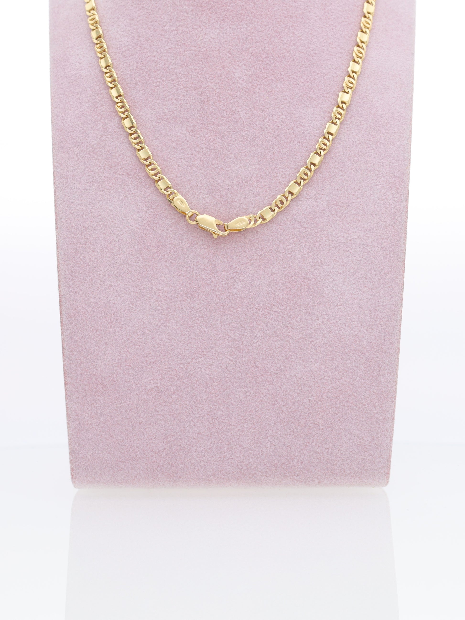 Collana in Oro Giallo 18kt - maglia Occhio di Tigre alternata
