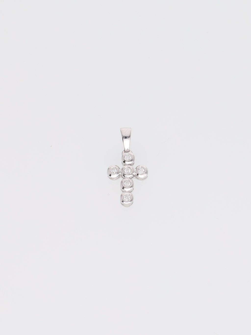 Ciondolo croce con brillanti oro bianco 18kt