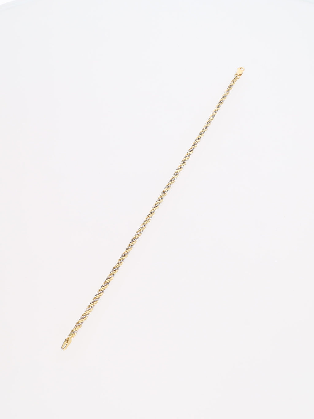 Bracciale in Oro Giallo e Bianco 18 kt - maglia fune