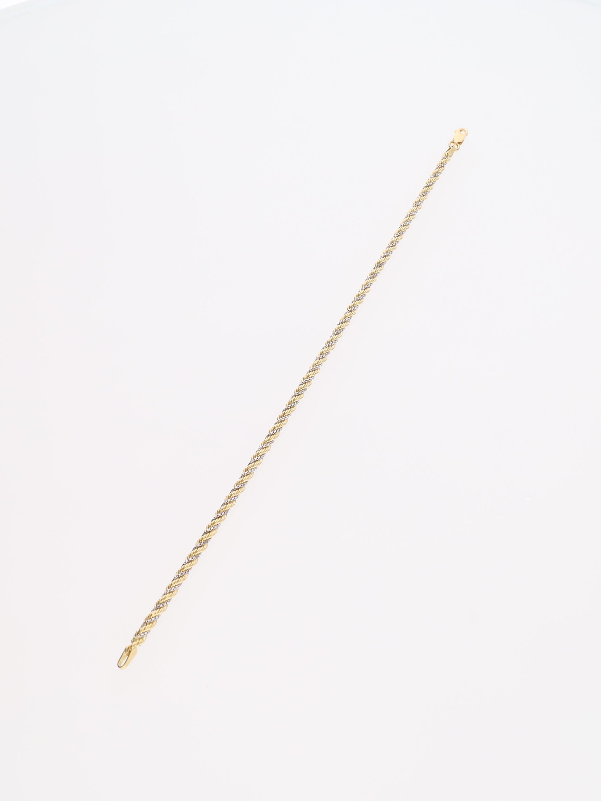Bracciale in Oro Giallo e Bianco 18 kt - maglia fune
