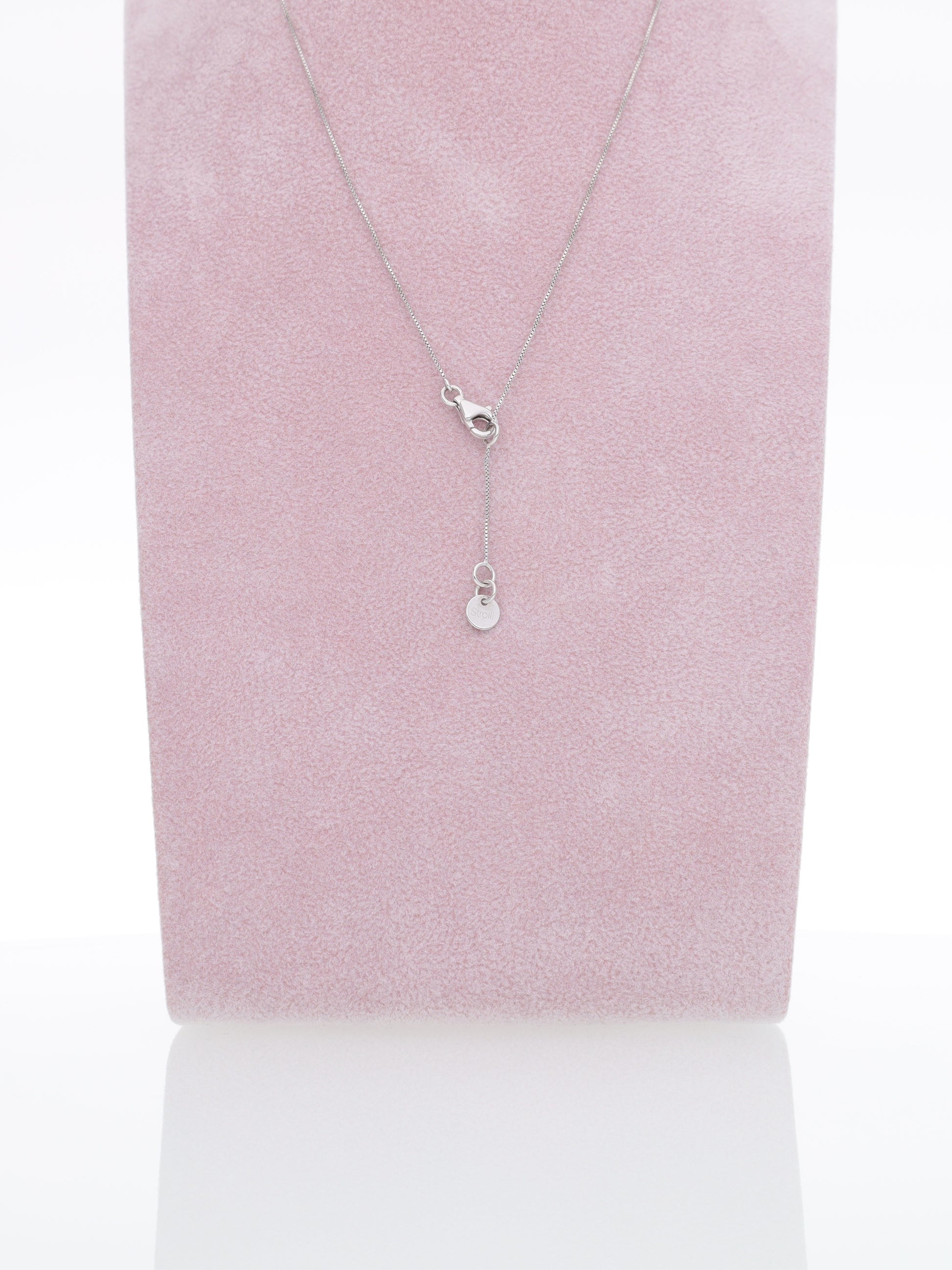 Catenina in oro bianco 18kt con punto luce - Diamante 0.08ct