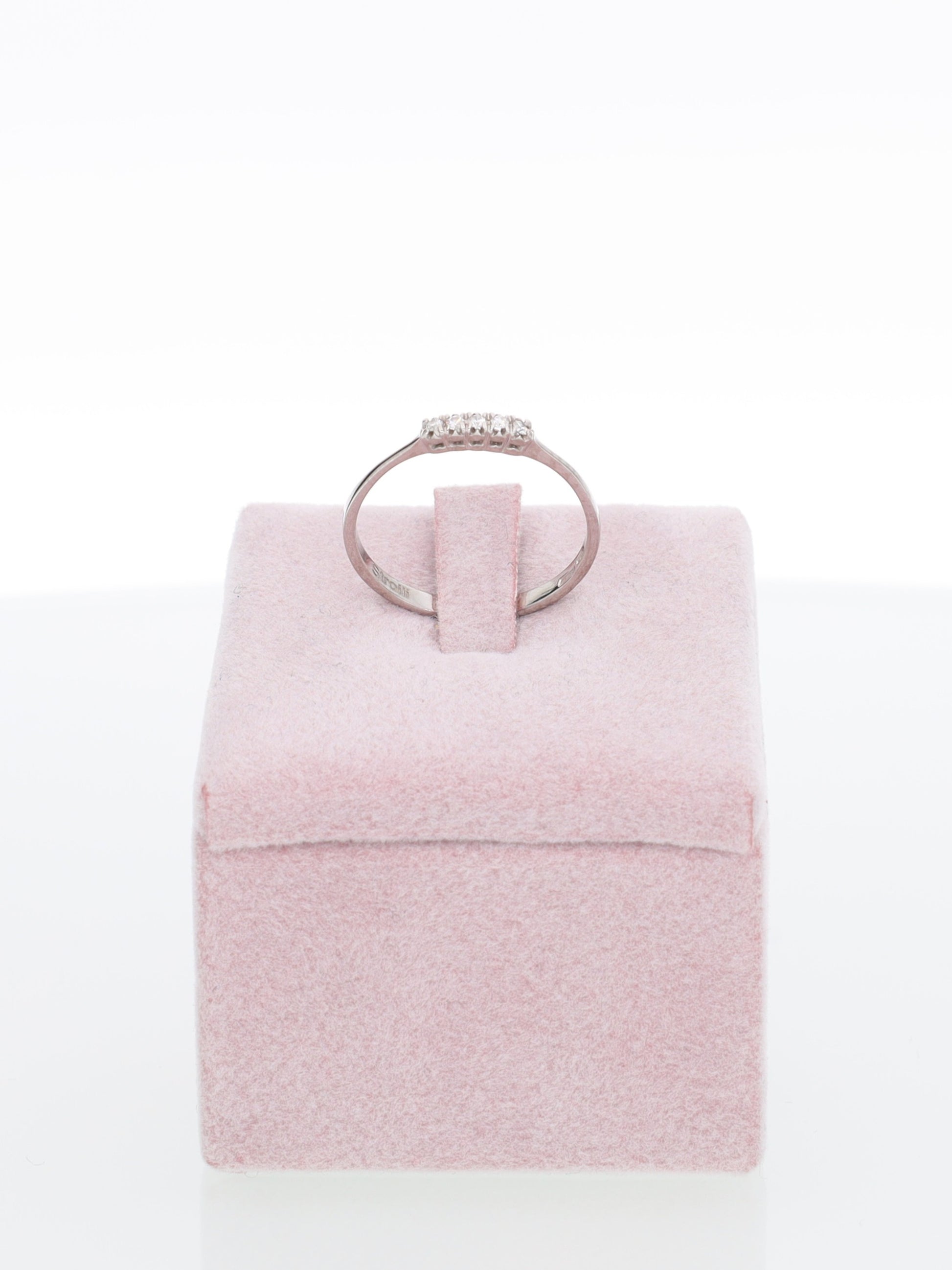 Anello veretta in Oro Bianco 18kt con Diamanti