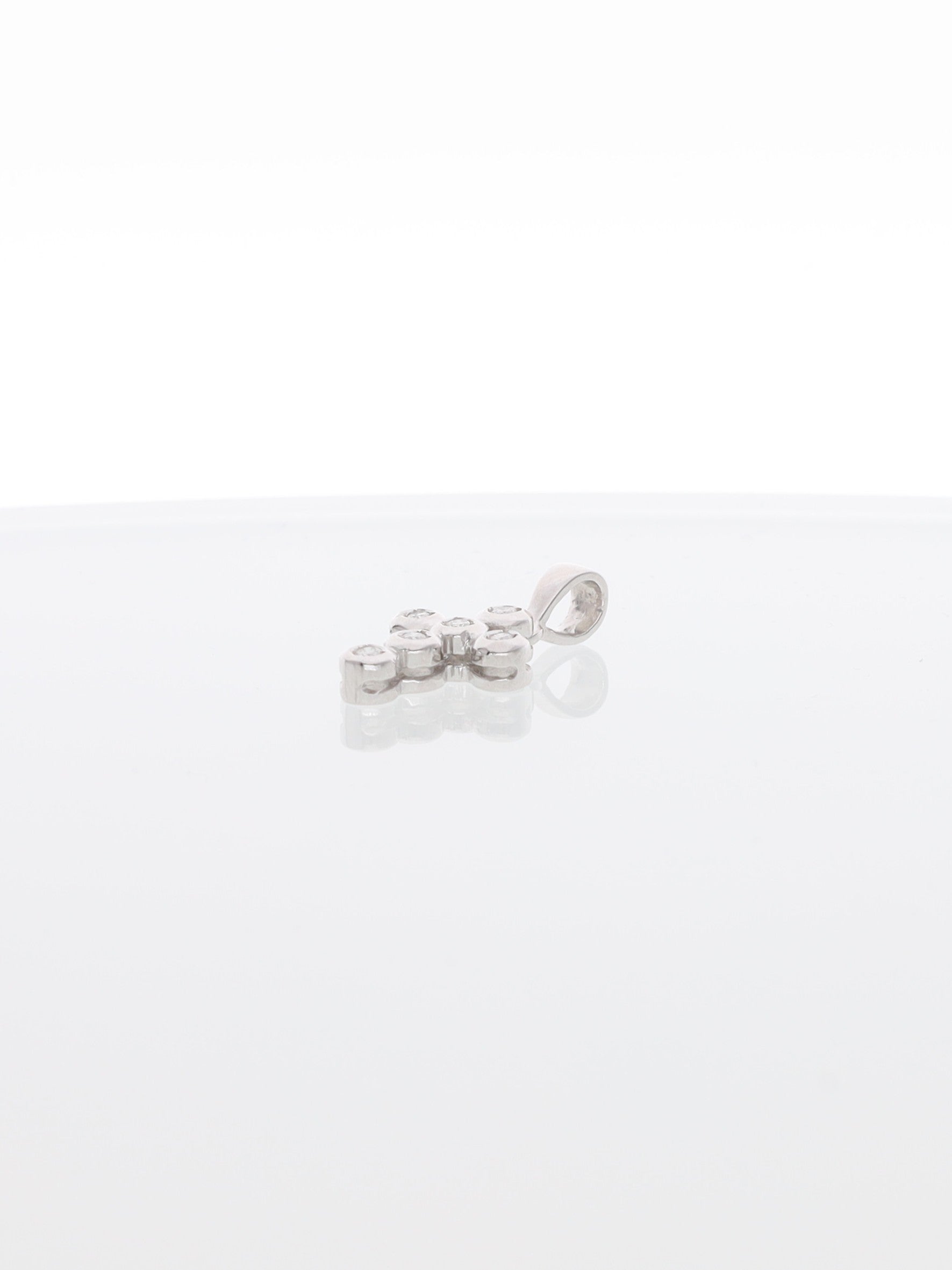 Ciondolo croce con brillanti oro bianco 18kt