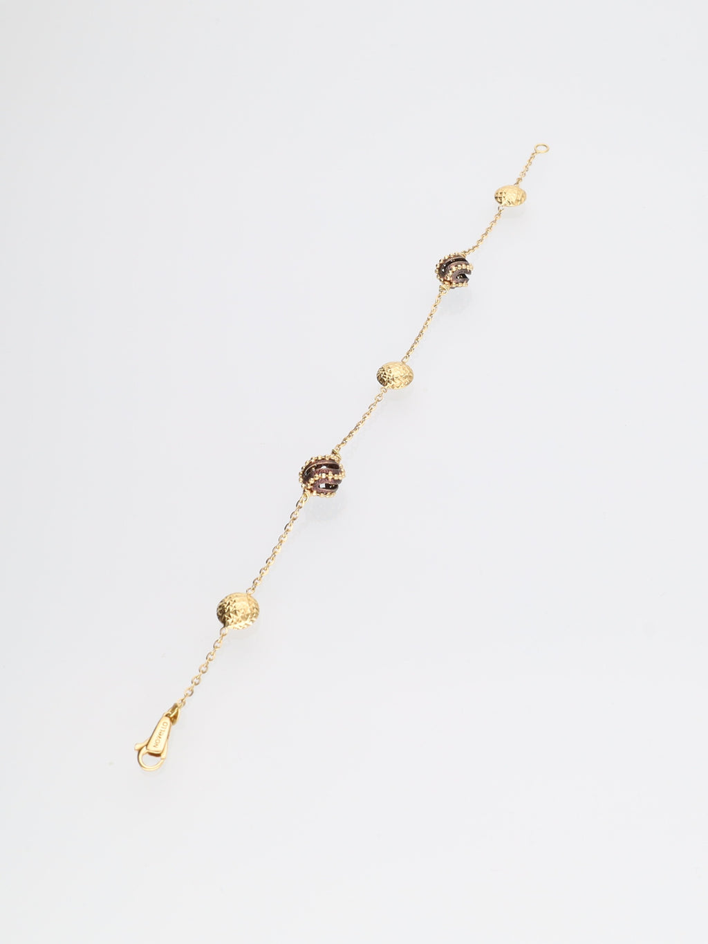 Bracciale in Oro Giallo 18 kt con Sfere e Ovali Fantasia