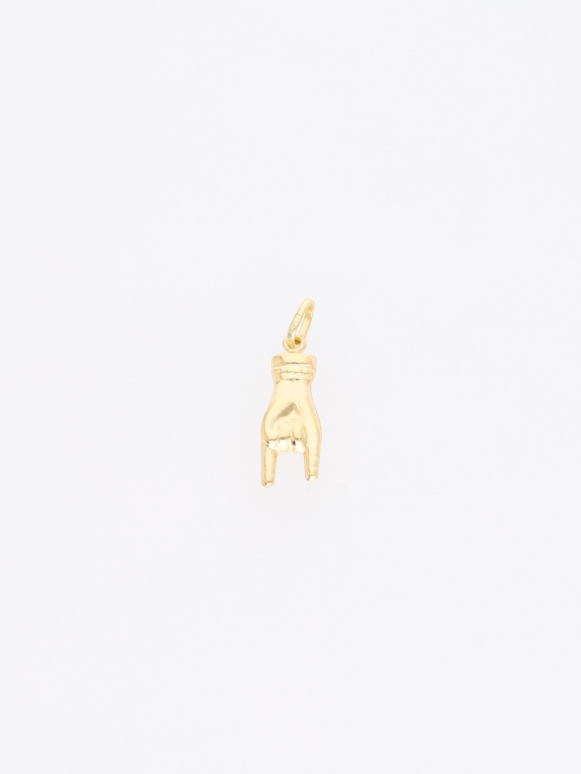 Ciondolo corna portafortuna in oro giallo 18kt