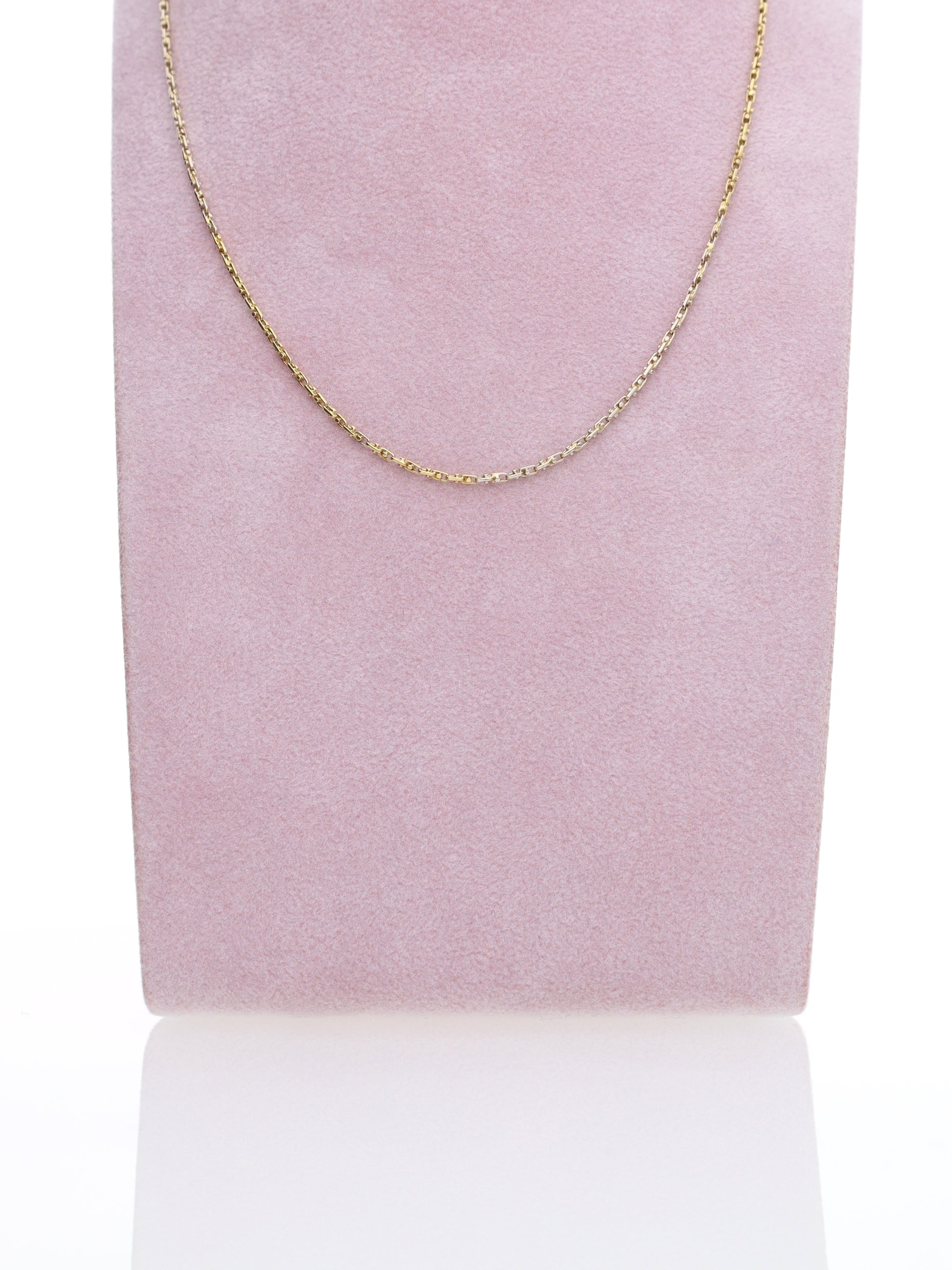 Collana due ori 18kt - Maglie anelli esagonali