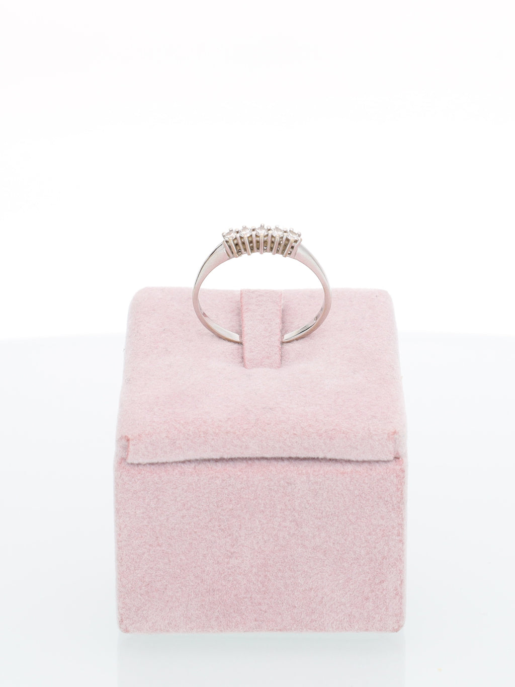 Anello veretta in Oro Bianco 18kt con 5 Diamanti