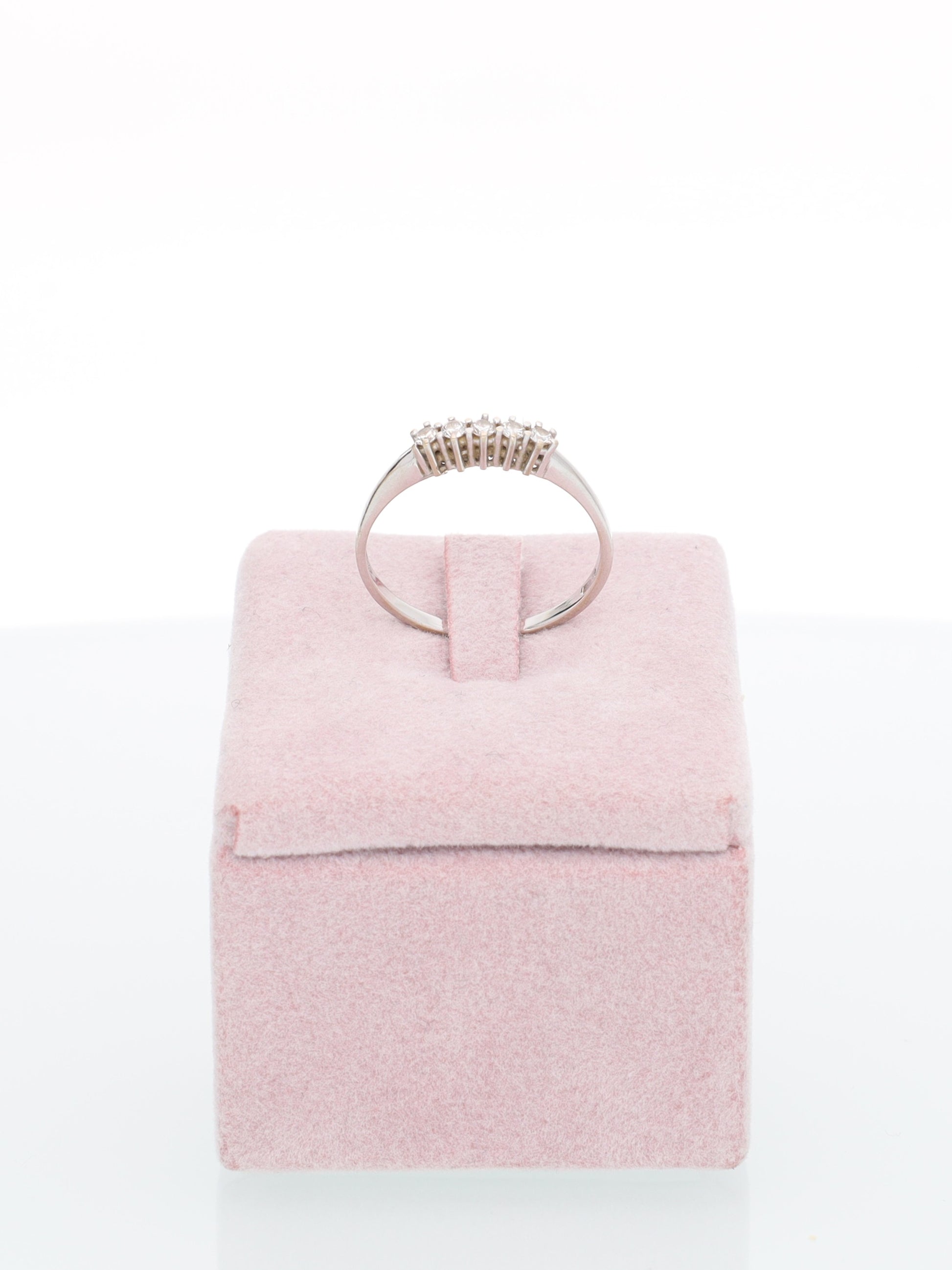 Anello veretta in Oro Bianco 18kt con 5 Diamanti