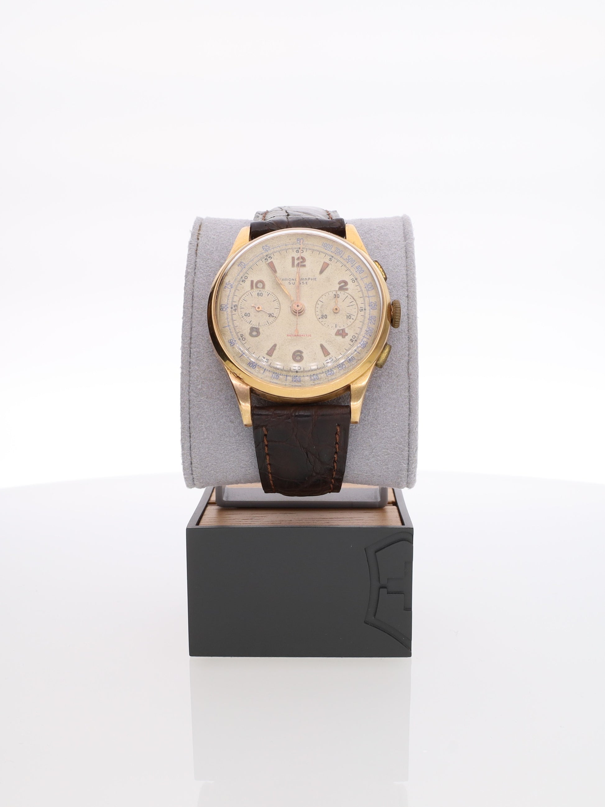 Chronographe Suisse orologio 36 mm in oro giallo 18 kt