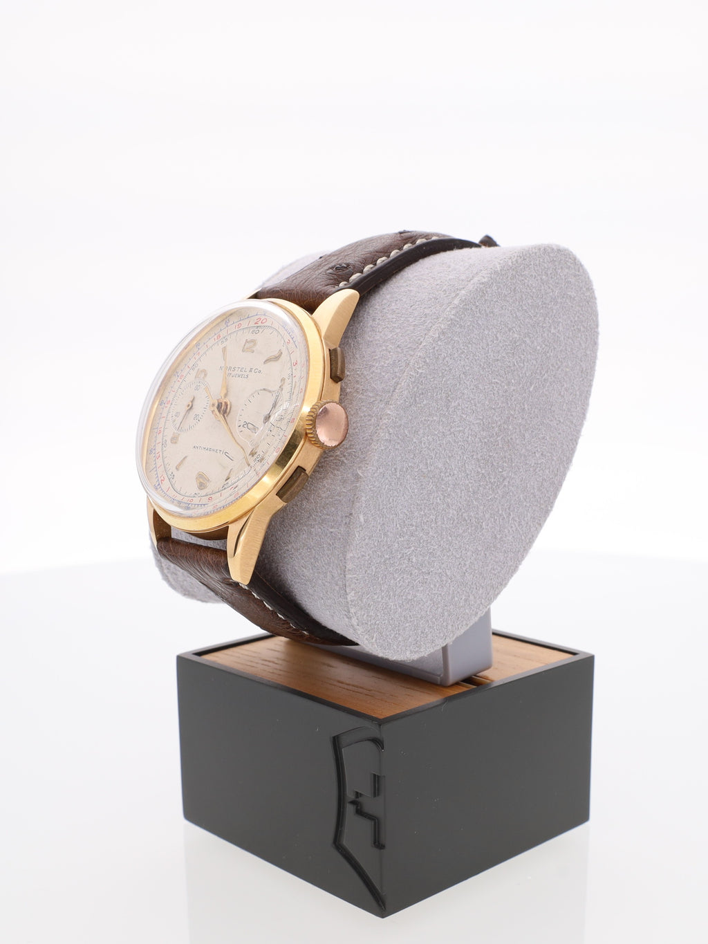 Orologio Norstel & co. Chrono in oro rosa18kt con cinturino in pelle di struzzo