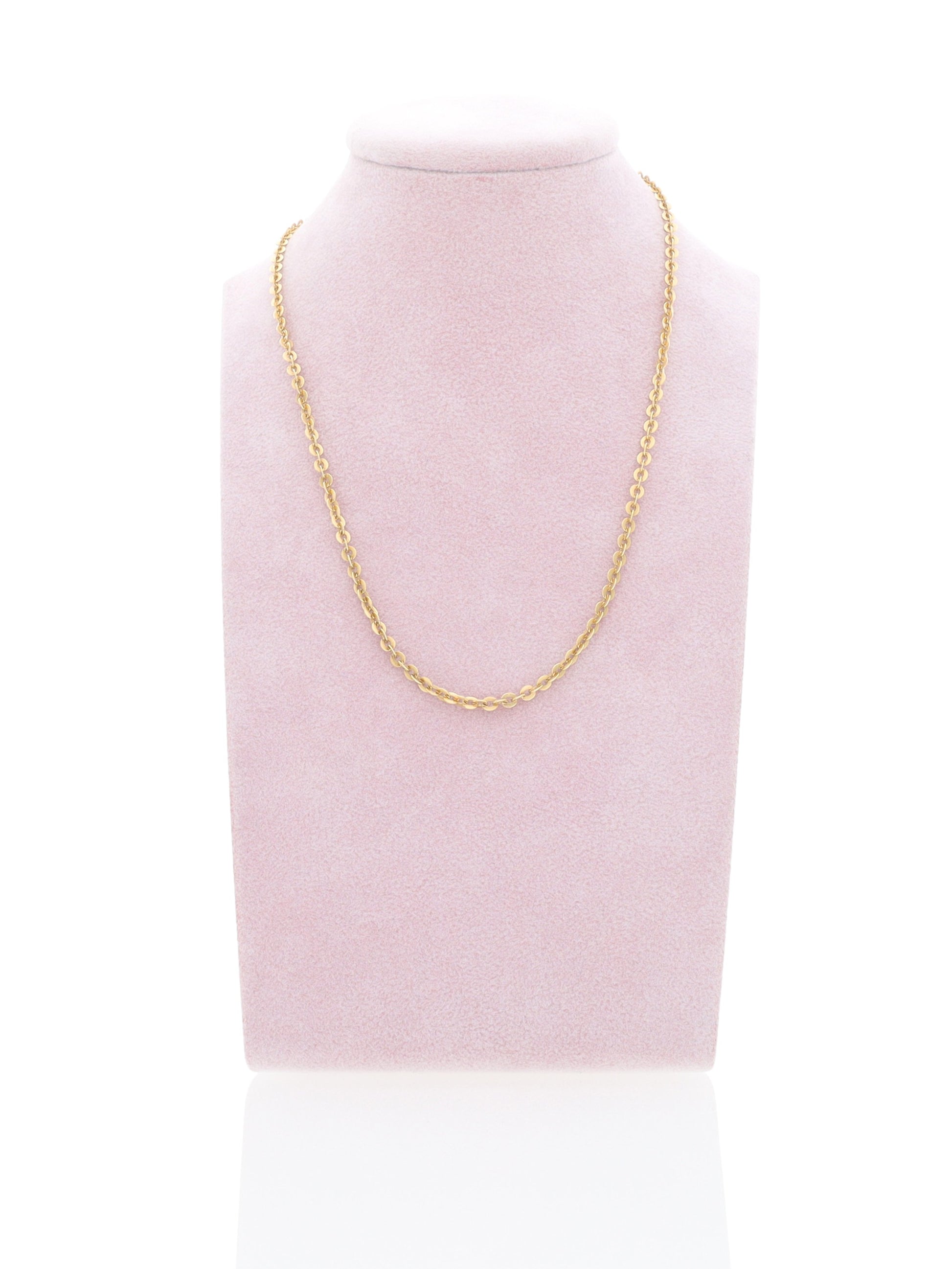 Collana oro giallo 18kt - maglia rolò con cuoricini