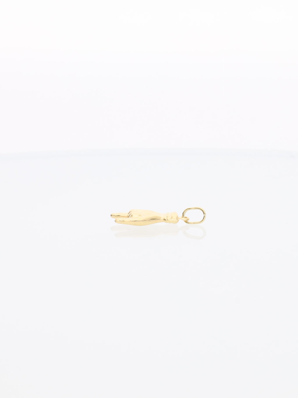 Ciondolo corna portafortuna in oro giallo 18kt
