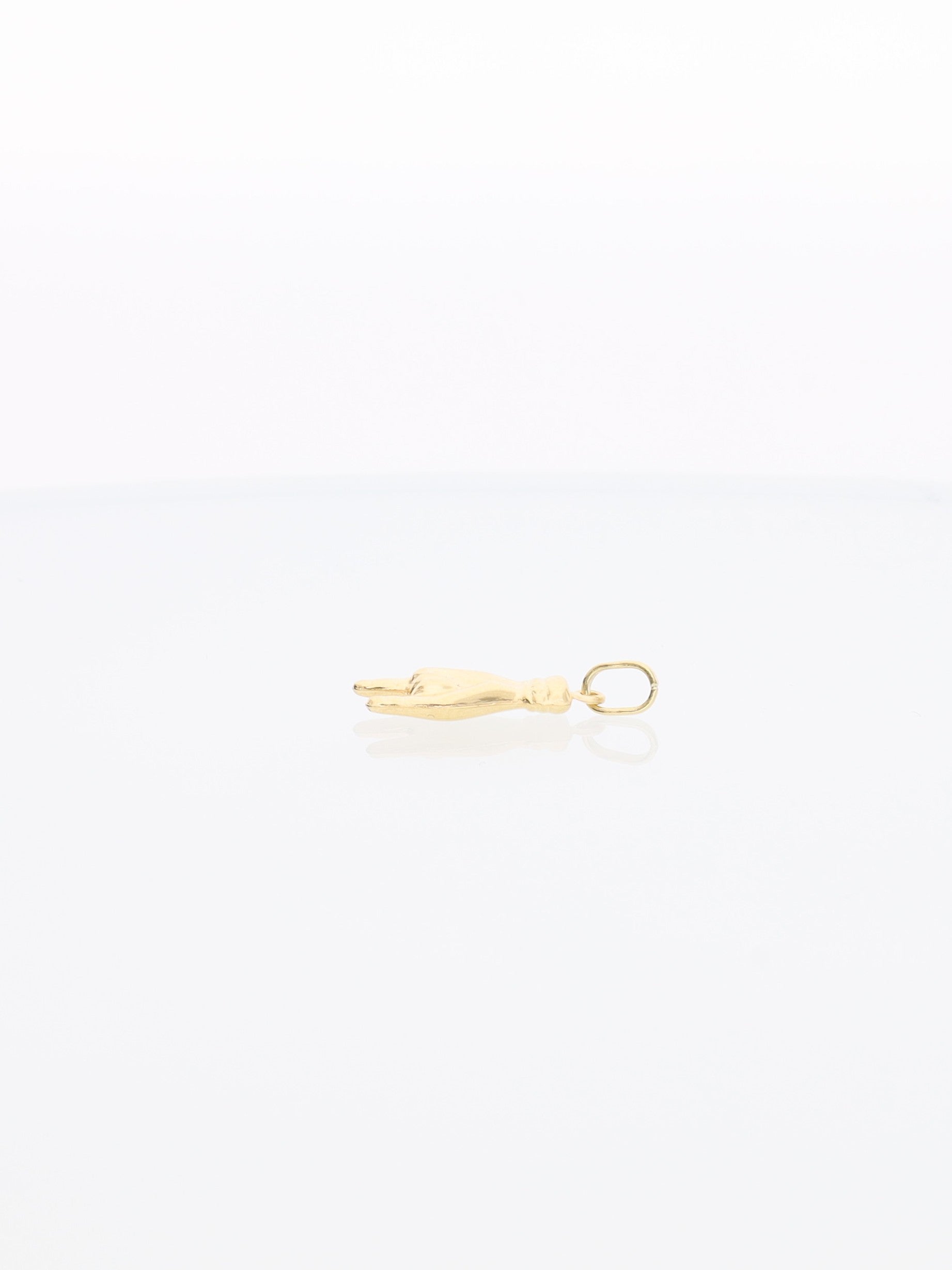 Ciondolo corna portafortuna in oro giallo 18kt