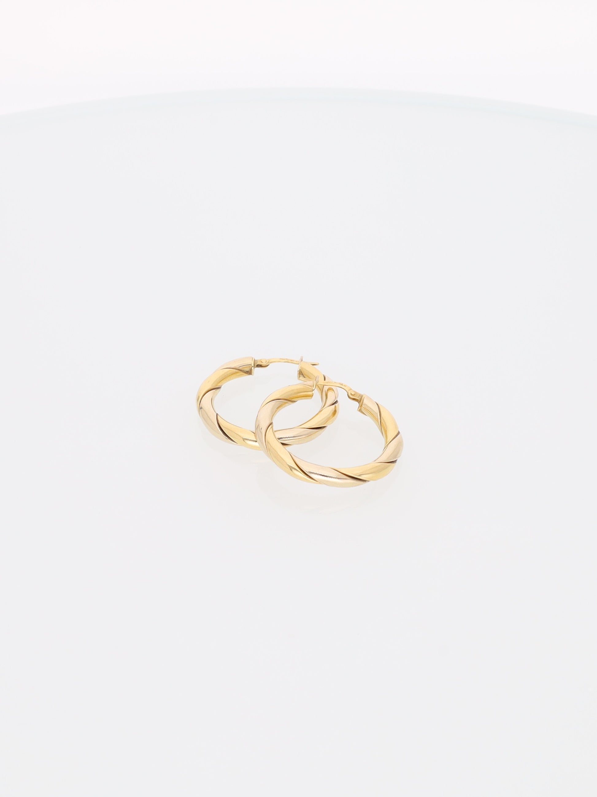 Orecchini a Cerchietto in Oro Giallo e oro Bianco - doppia spirale