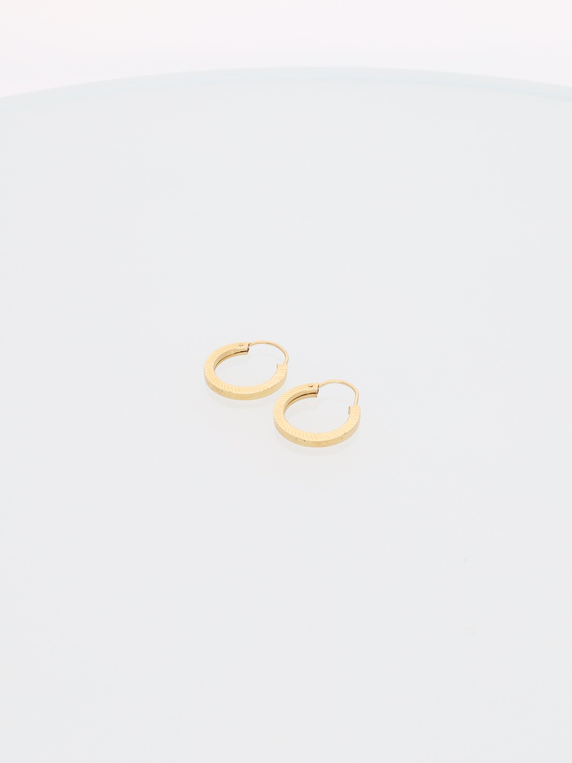 Orecchini a Cerchietto in Oro Giallo 18kt - zigrinati