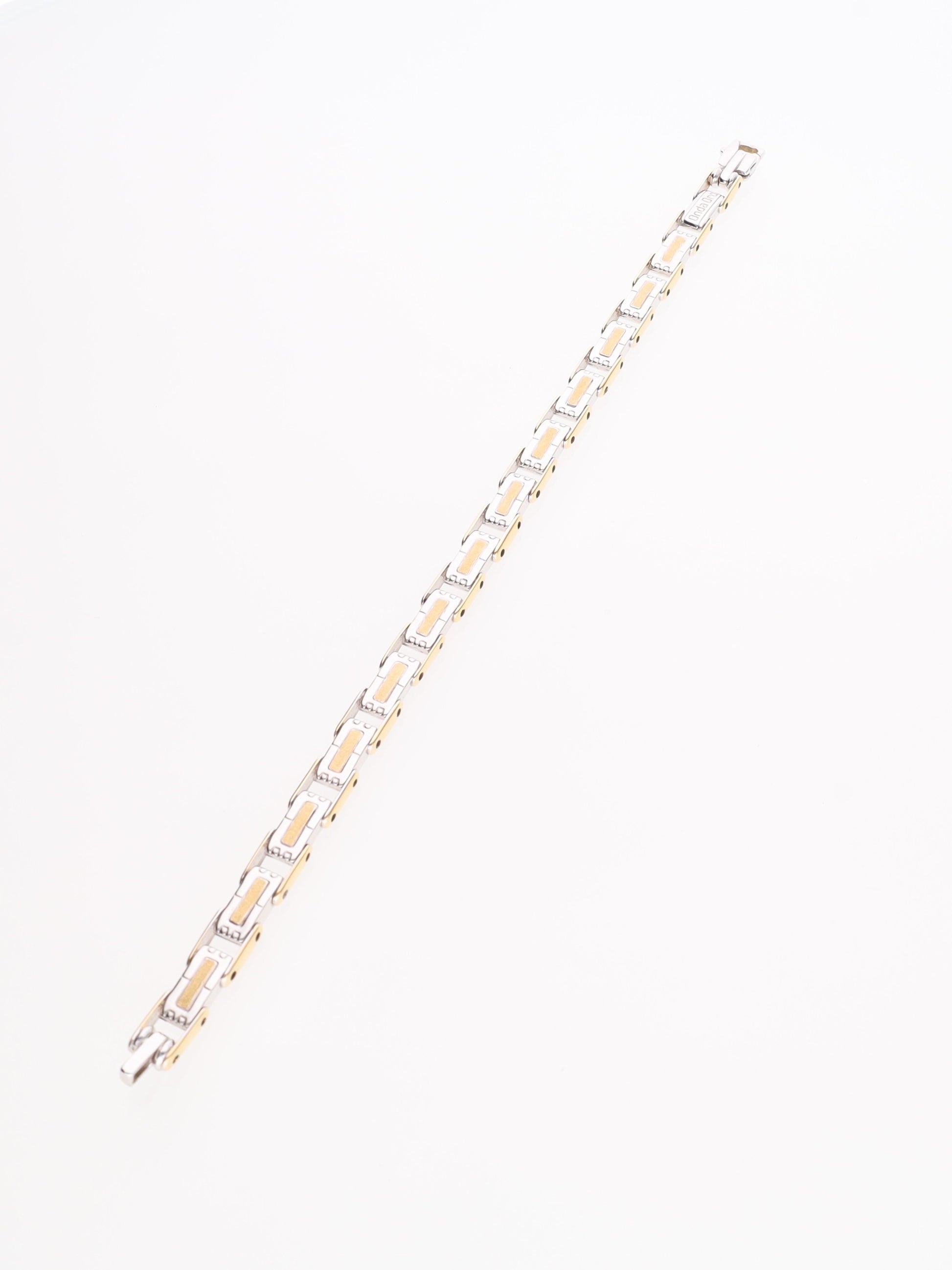 Bracciale in Oro Giallo e Bianco 18 kt - Maglia alternata