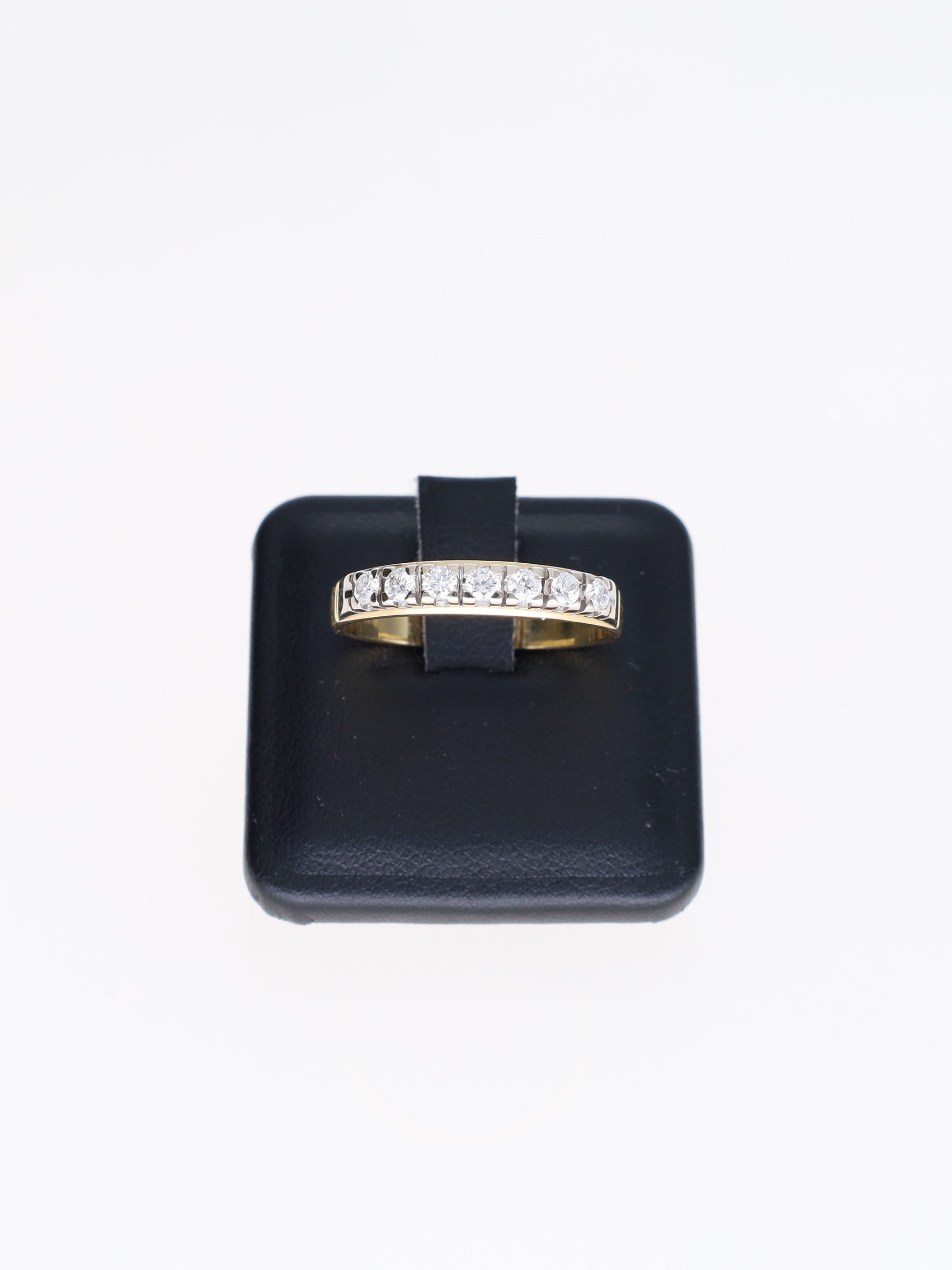 Anello Veretta in Oro Giallo 18 kt con 7 Diamanti