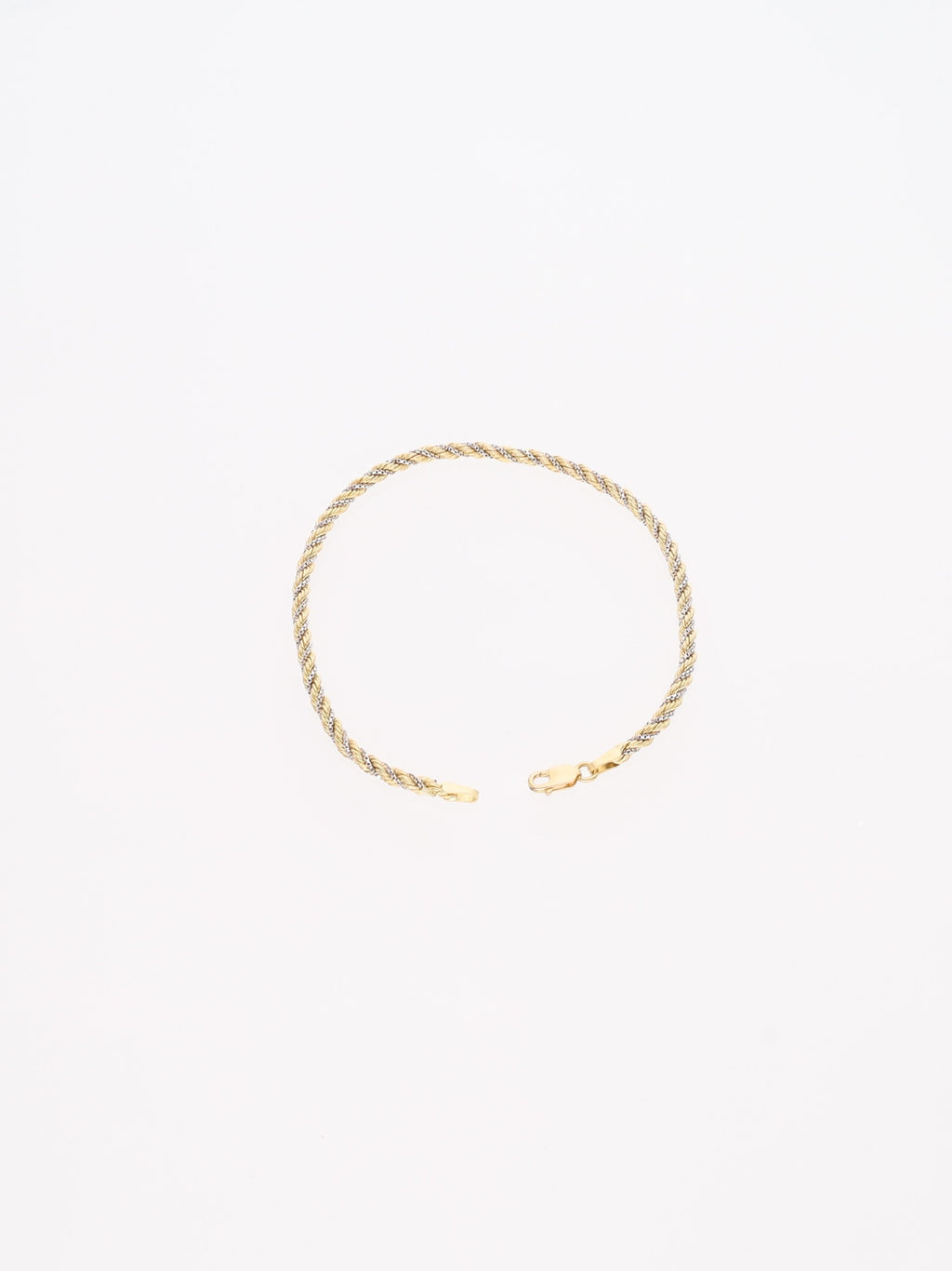 Bracciale in Oro Giallo e Bianco 18 kt - maglia fune