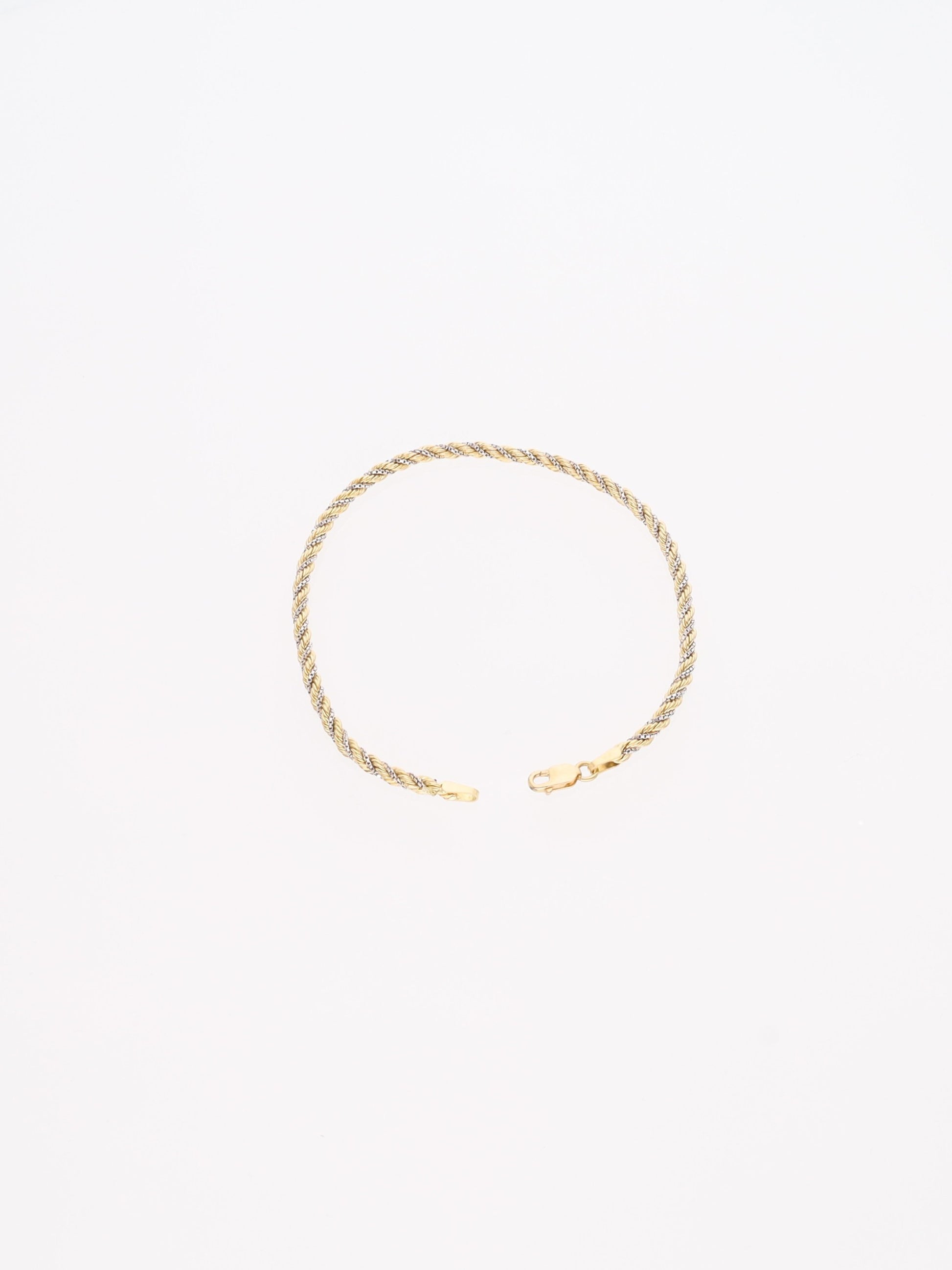 Bracciale in Oro Giallo e Bianco 18 kt - maglia fune