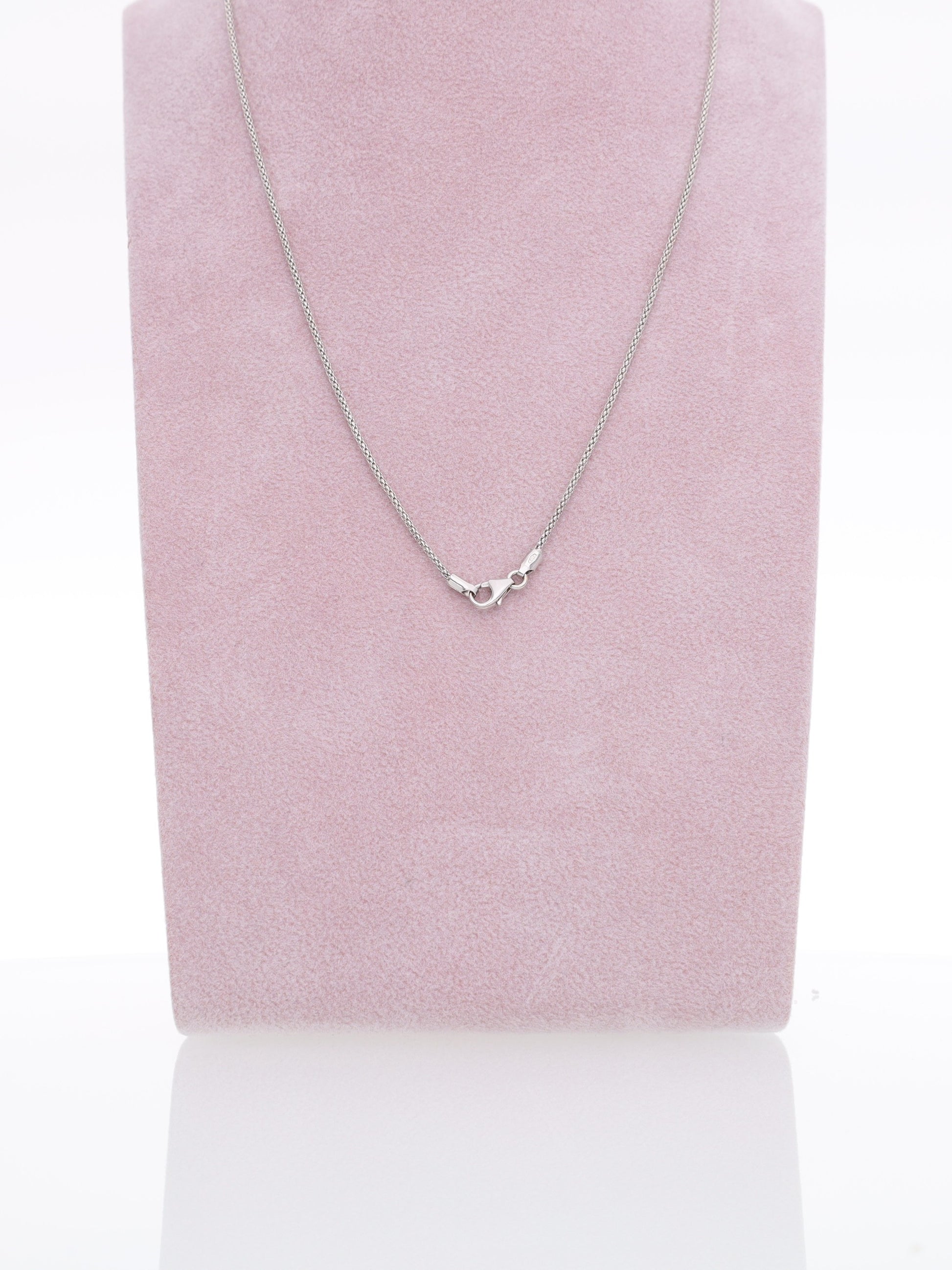 Catenina in Oro Bianco 18 kt con Ciondolo Croce a Spirale e Diamanti