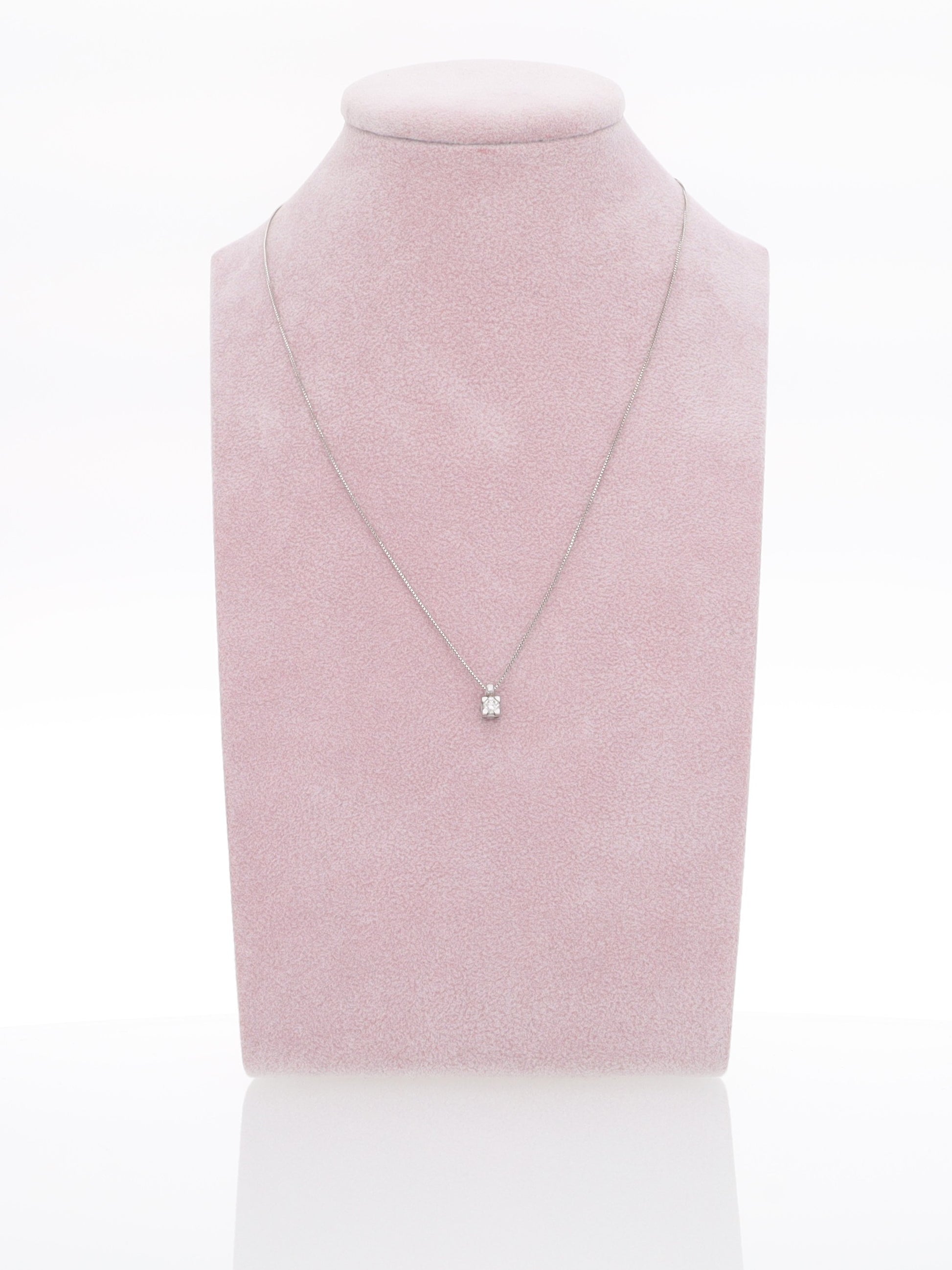 Catenina in oro bianco 18kt con punto luce - Diamante 0.05ct