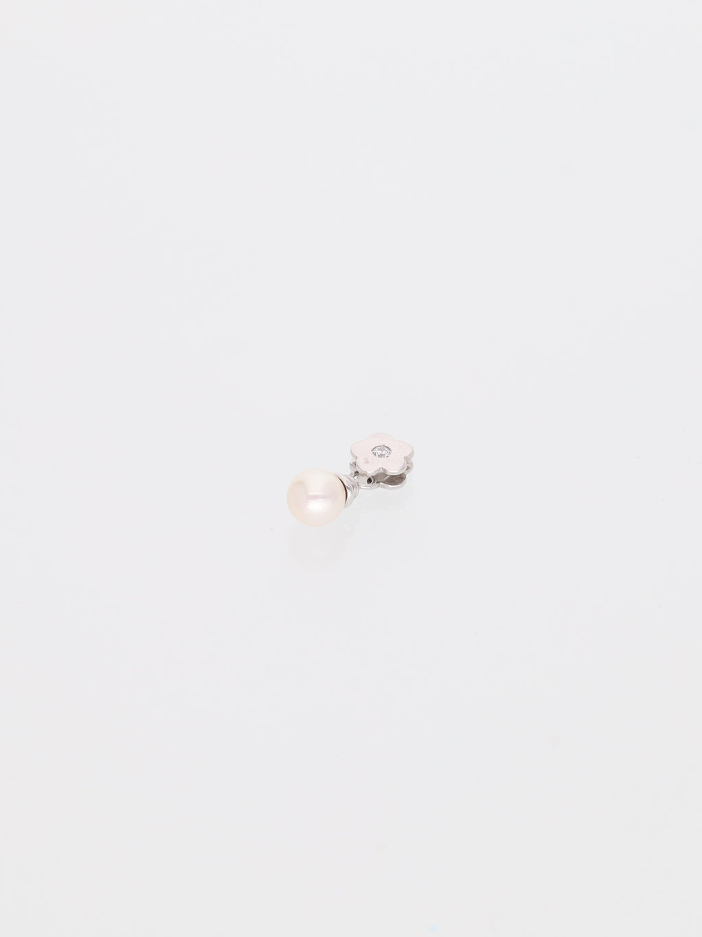 Ciondolo Margherita in Oro Bianco 18 kt con perla e Diamante 0.05ct