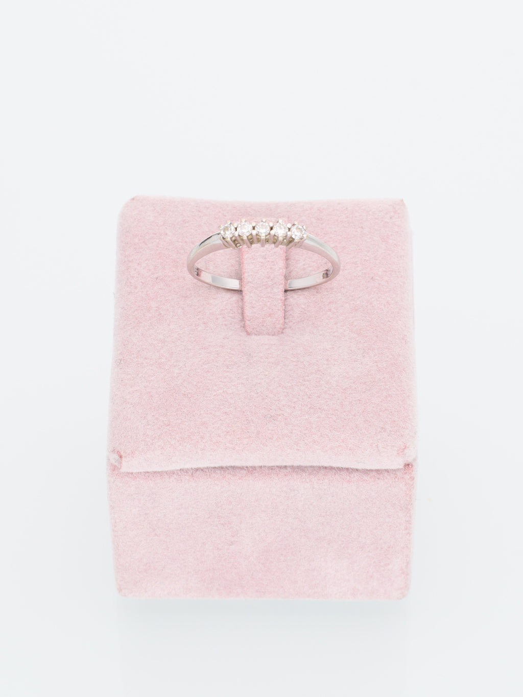 Anello veretta in Oro Bianco 18kt con 5 Diamanti