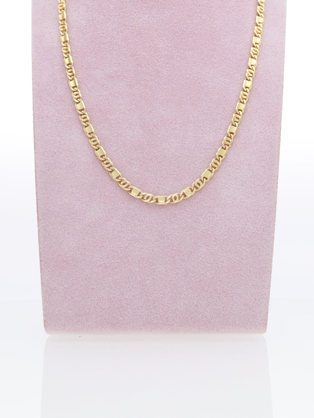 Collana in Oro Giallo 18kt - maglia Occhio di Tigre alternata