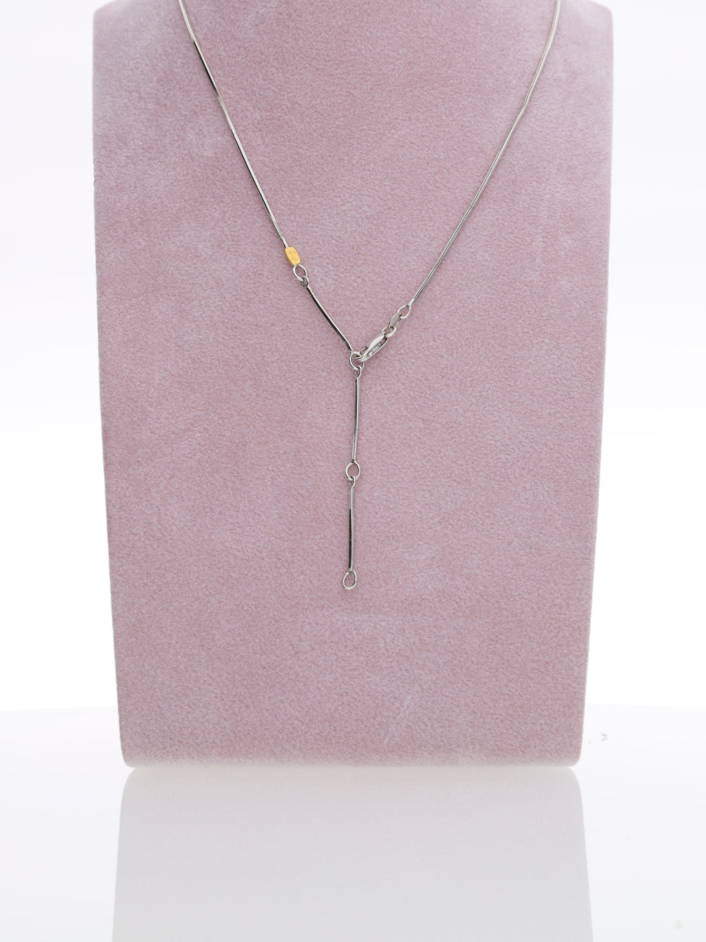 Catenina in Oro Bianco 18 kt con Ciondolo Acquamarina e Diamanti