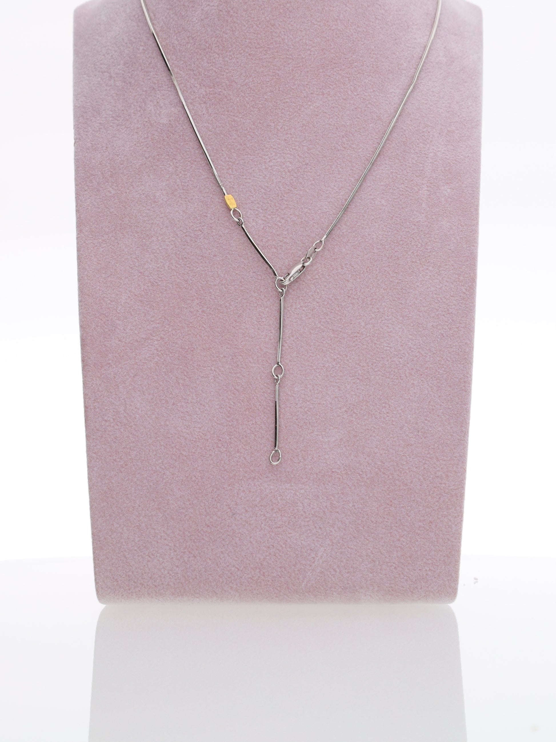 Catenina in Oro Bianco 18 kt con Ciondolo Acquamarina e Diamanti