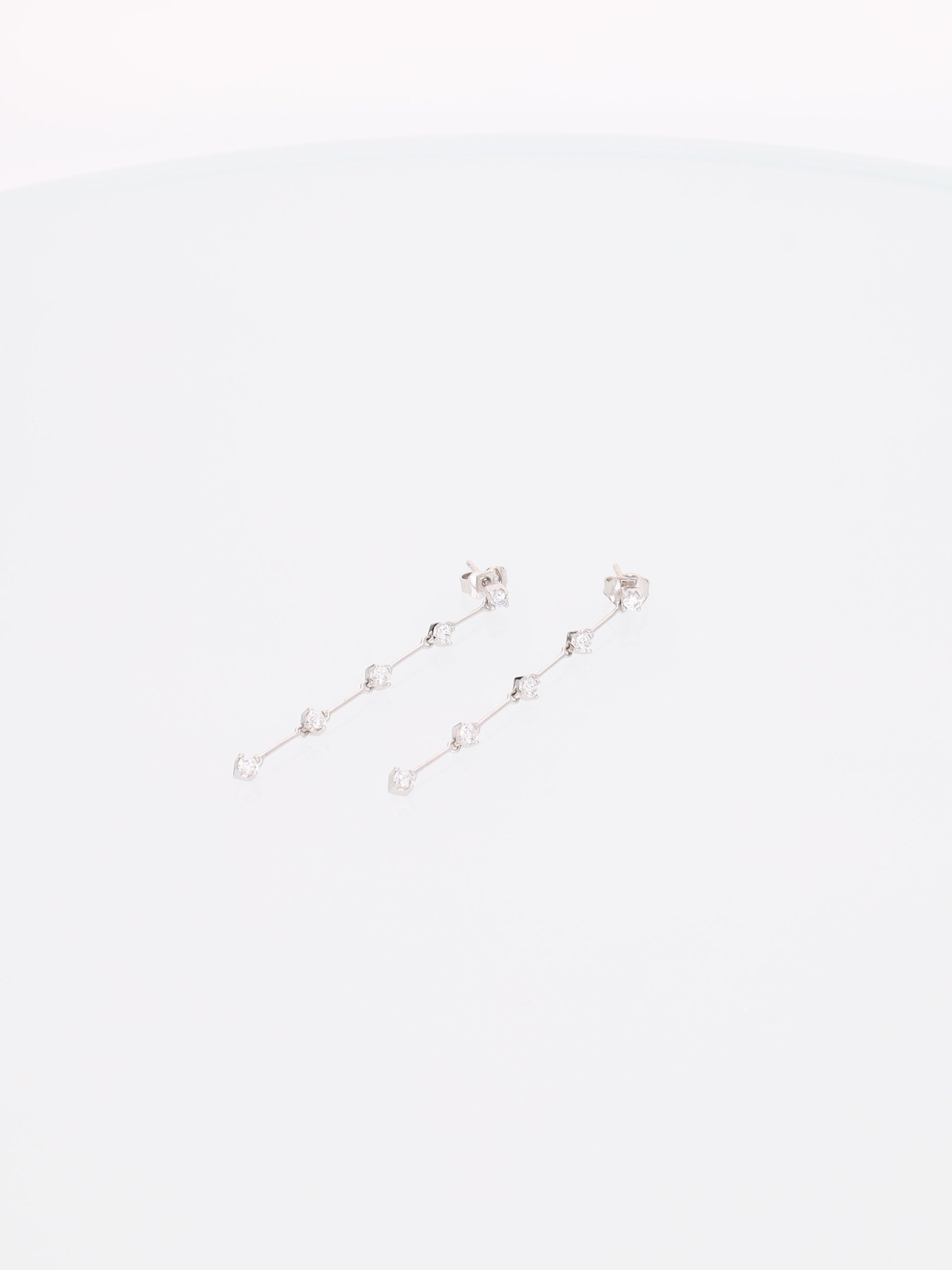 Orecchini Pendenti in Oro Bianco 18 kt con Brillanti