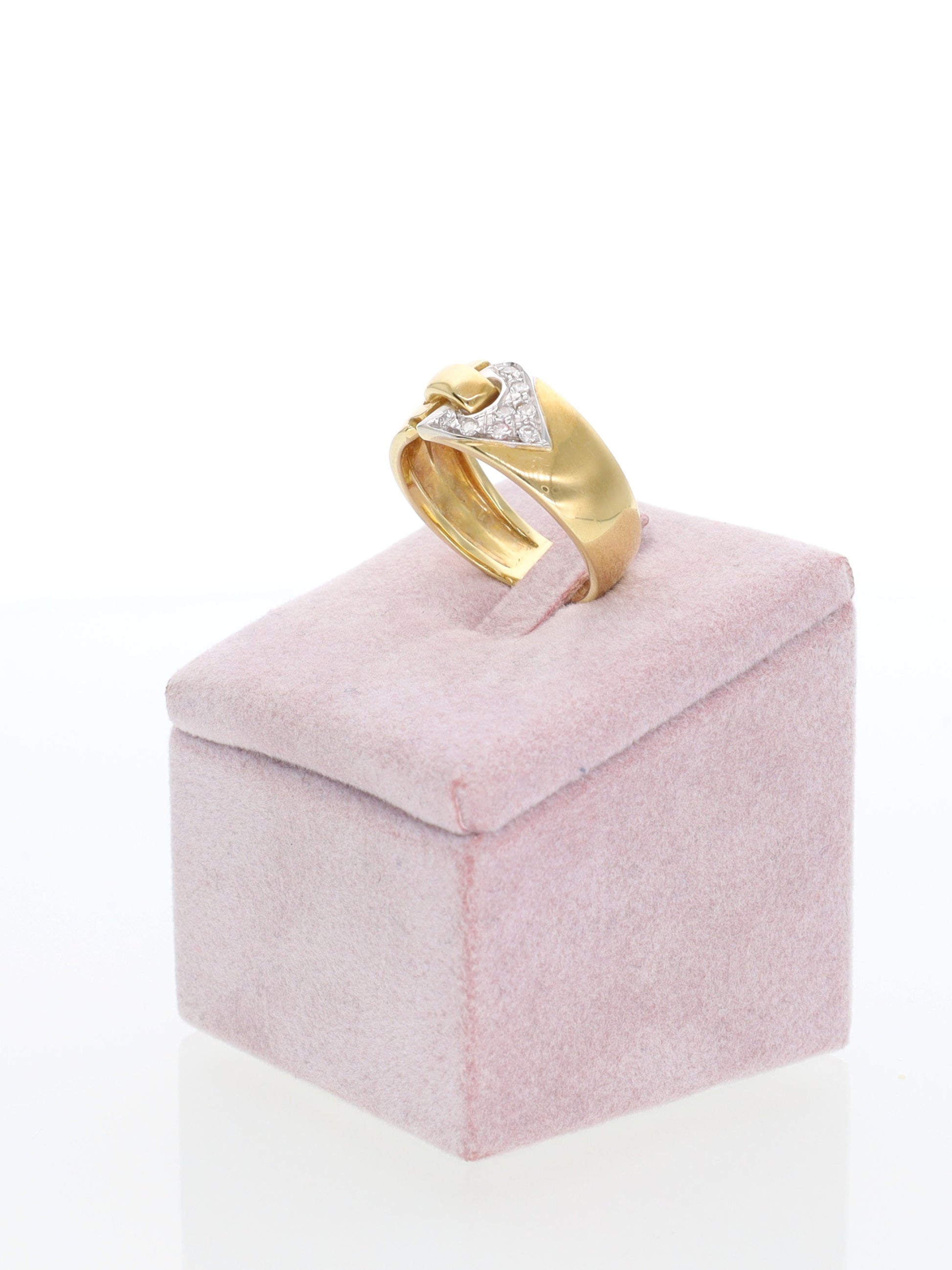 Anello Vintage in Oro Giallo 18 kt con Diamanti - design cintura