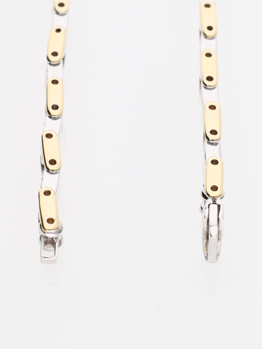 Bracciale in Oro Giallo e Bianco 18 kt - Maglia alternata