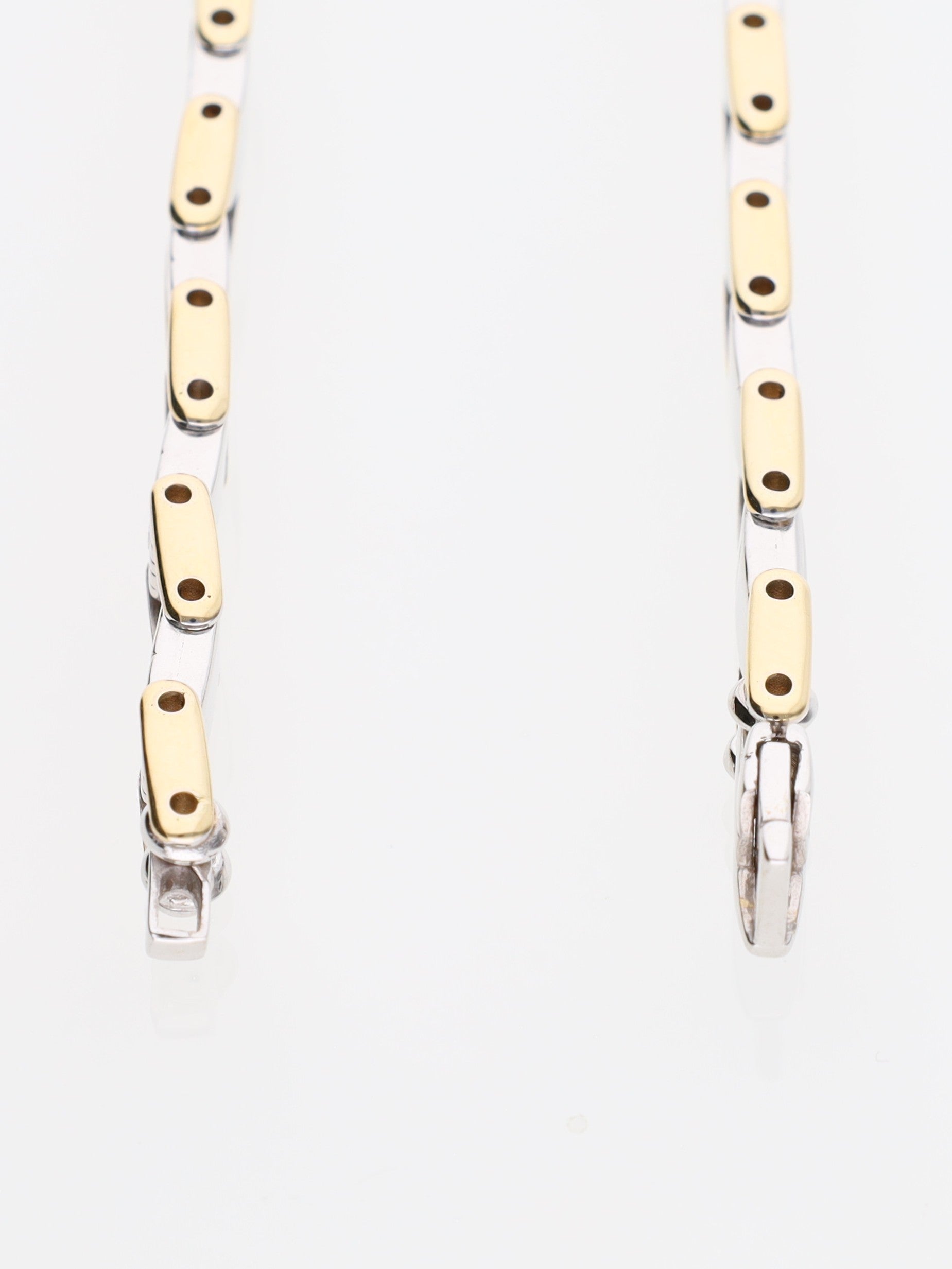 Bracciale in Oro Giallo e Bianco 18 kt - Maglia alternata