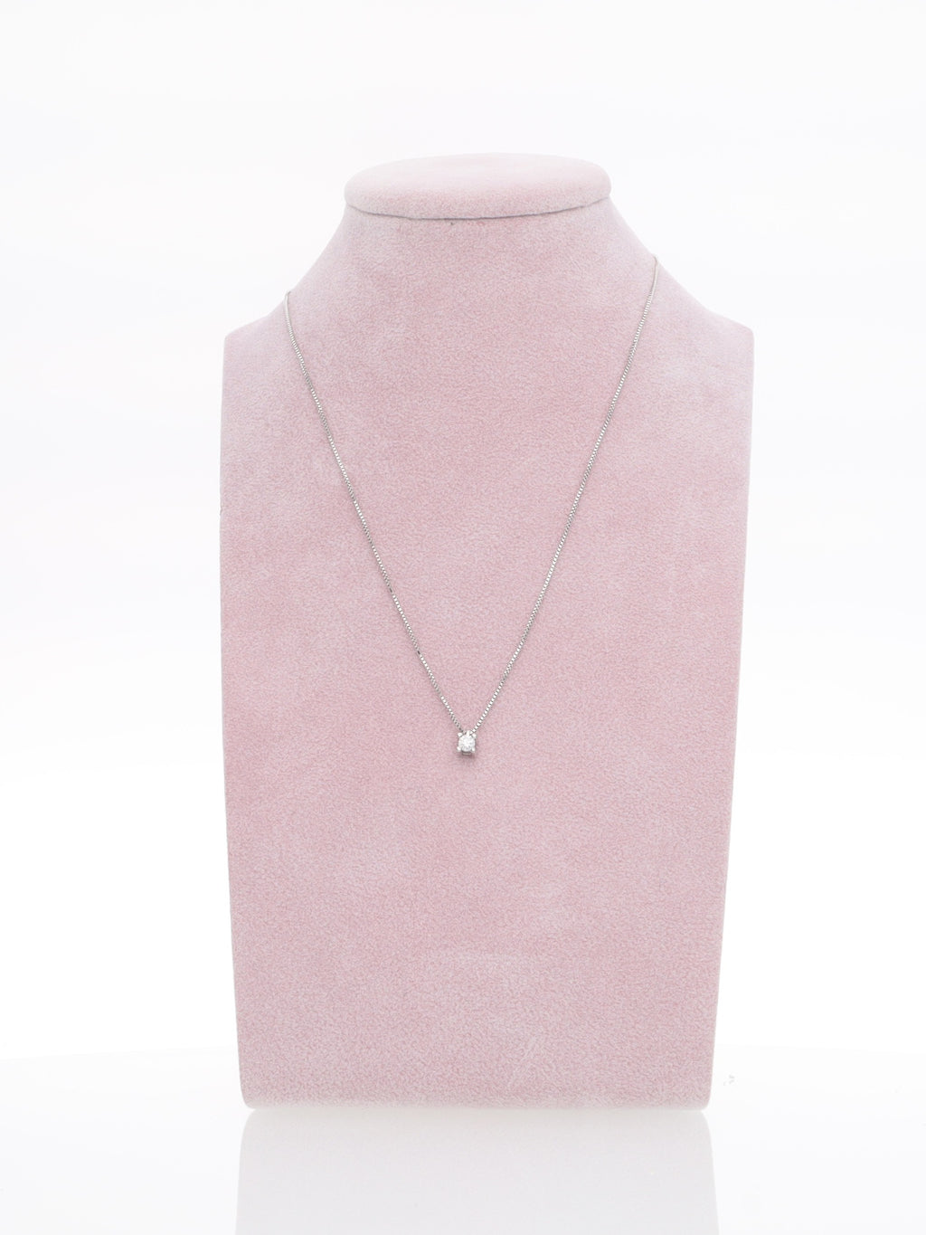 Catenina in oro bianco 18kt con punto luce - Diamante 0.07ct