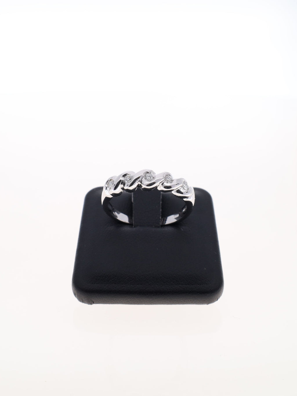 Anello Veretta in Oro Bianco 18 kt con Diamanti