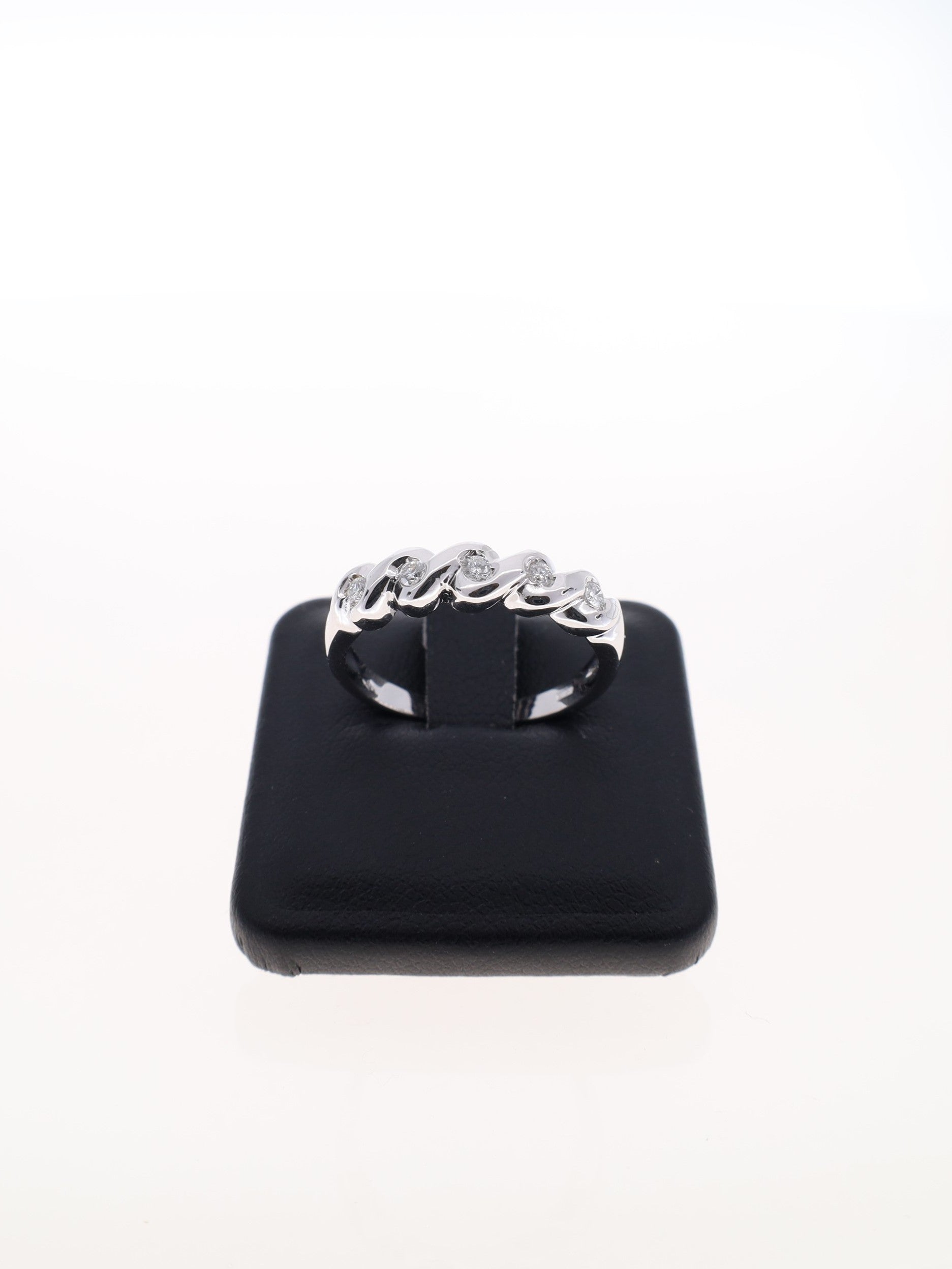 Anello Veretta in Oro Bianco 18 kt con Diamanti