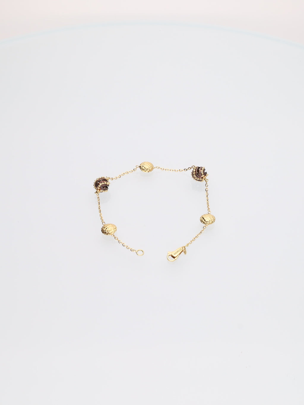 Bracciale in Oro Giallo 18 kt con Sfere e Ovali Fantasia