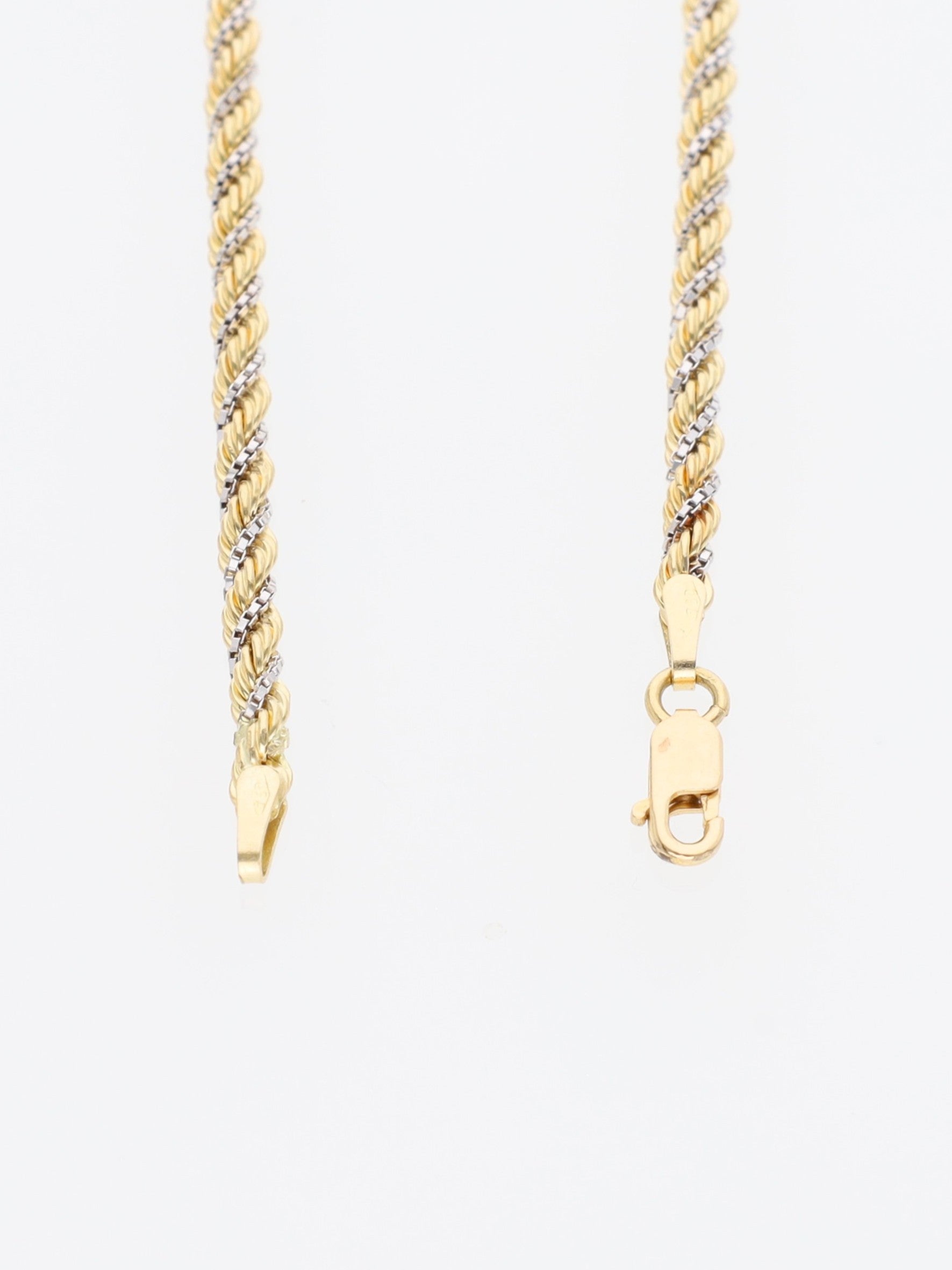 Bracciale in Oro Giallo e Bianco 18 kt - maglia fune