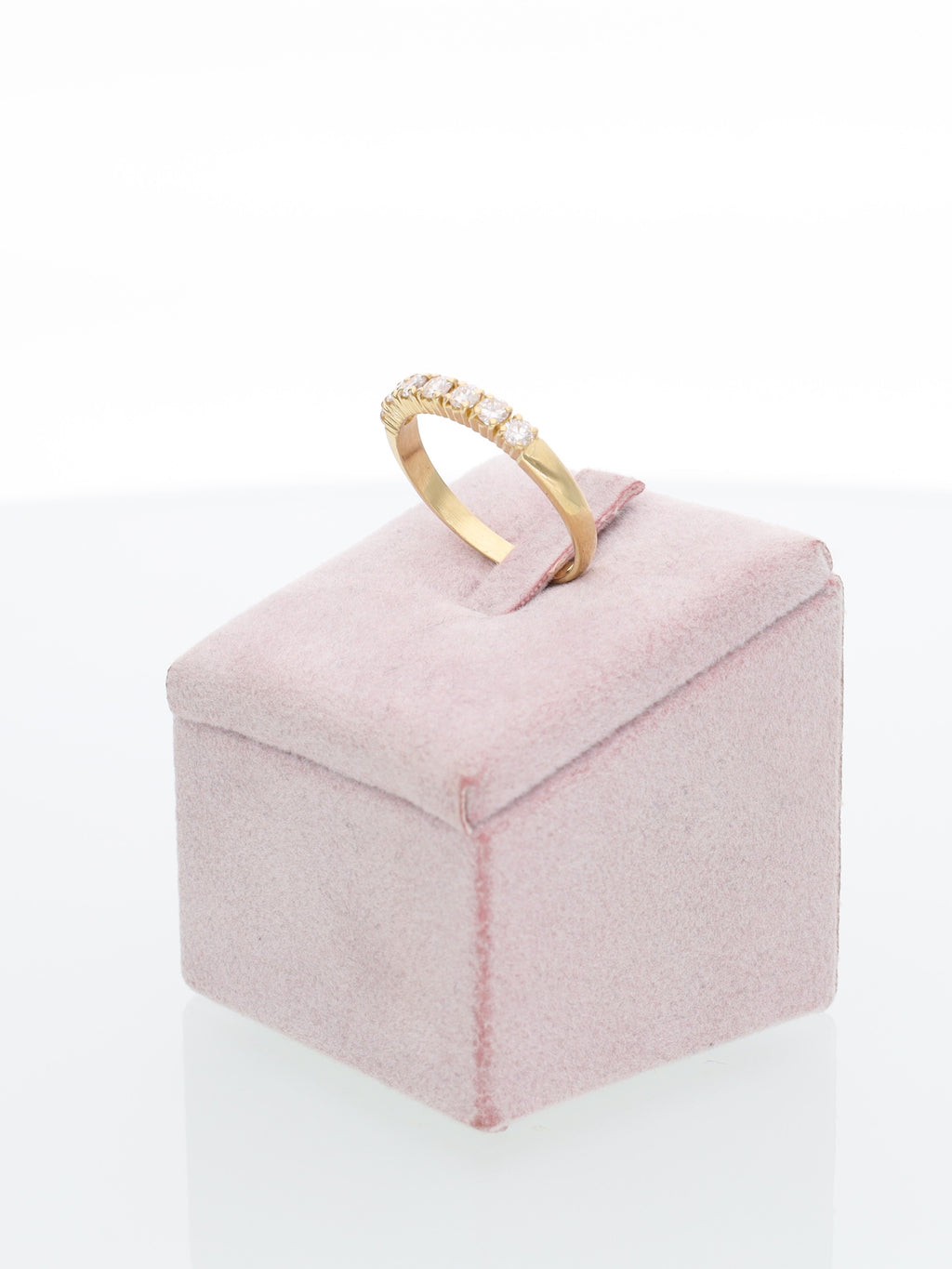 Anello Veretta in Oro Giallo 18 kt con 7 Diamanti a Riviera
