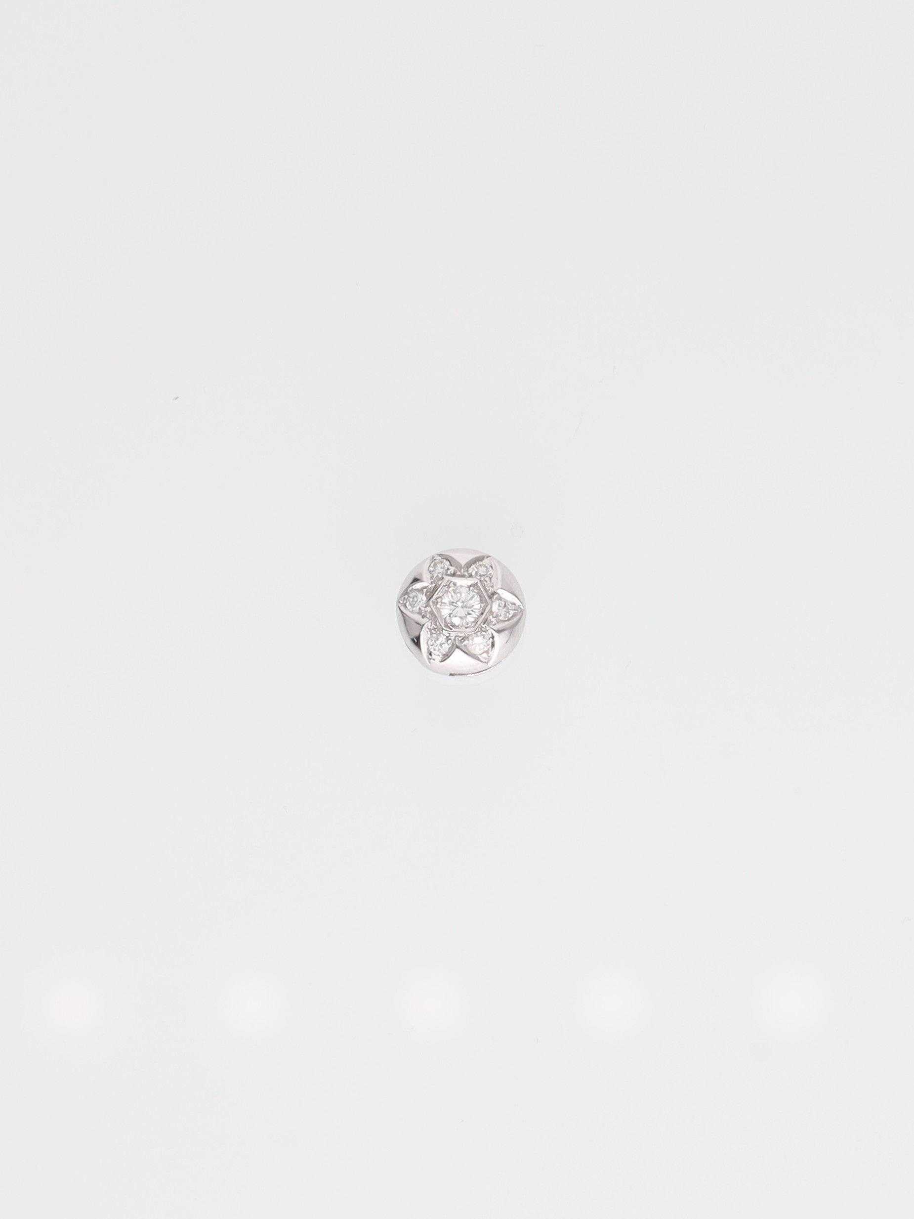 Ciondolo in oro bianco 18kt tondo con margherita di Diamanti