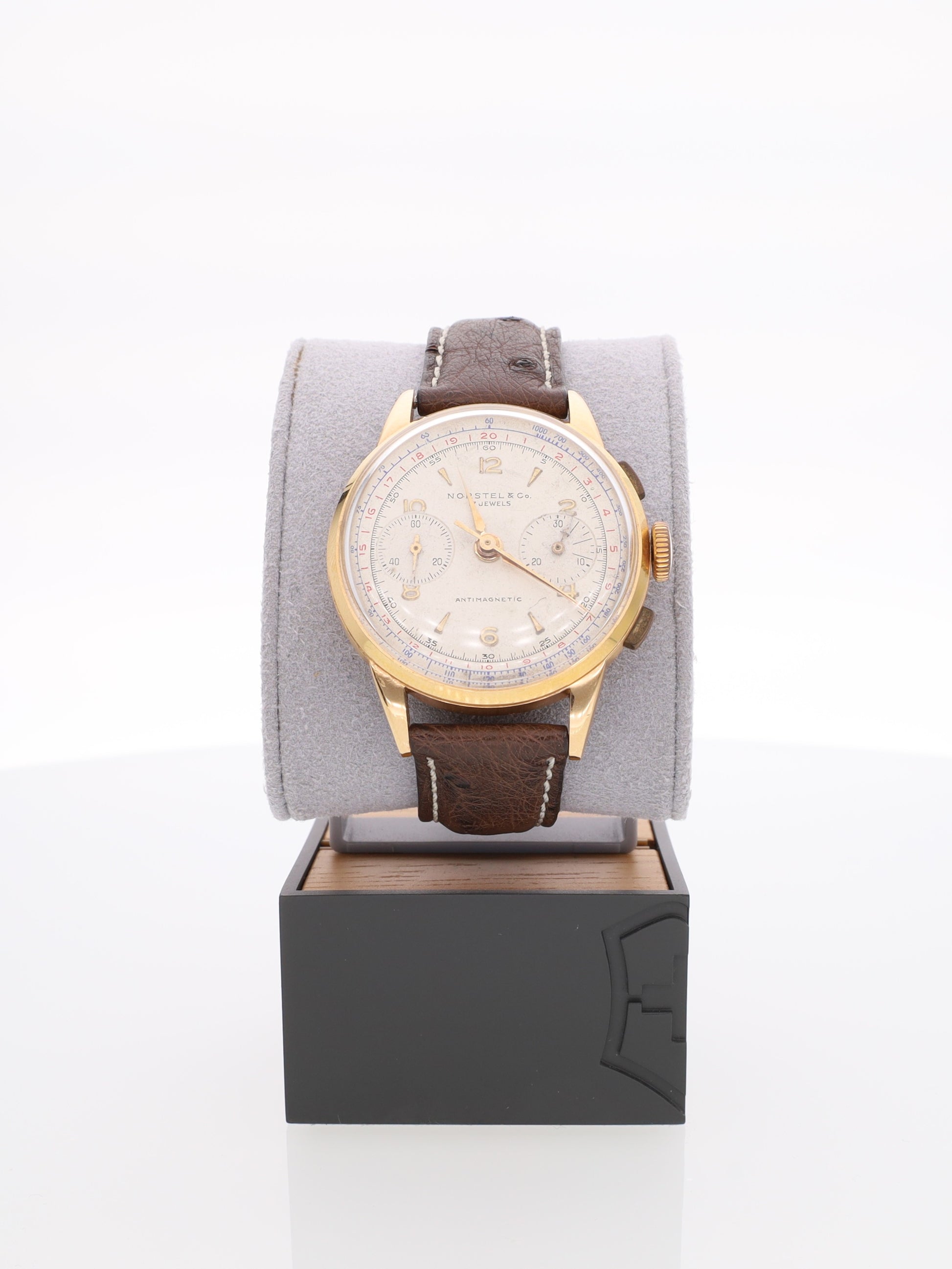 Orologio Norsthel & co. Chrono in oro rosa18kt con cinturino in pelle di struzzo