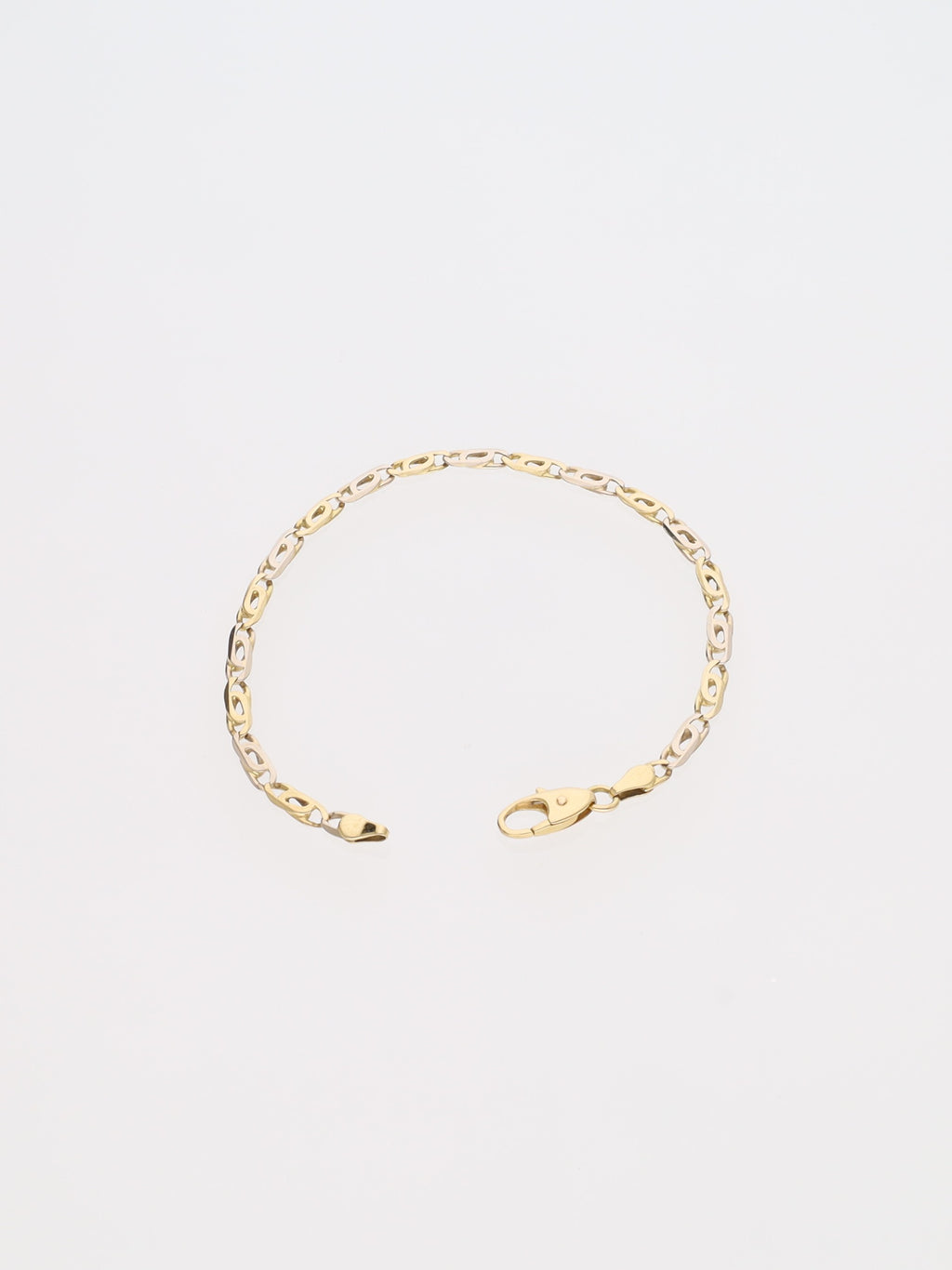 Bracciale in Oro Giallo e Bianco 18 kt - Maglia alternata occhio di Pernice
